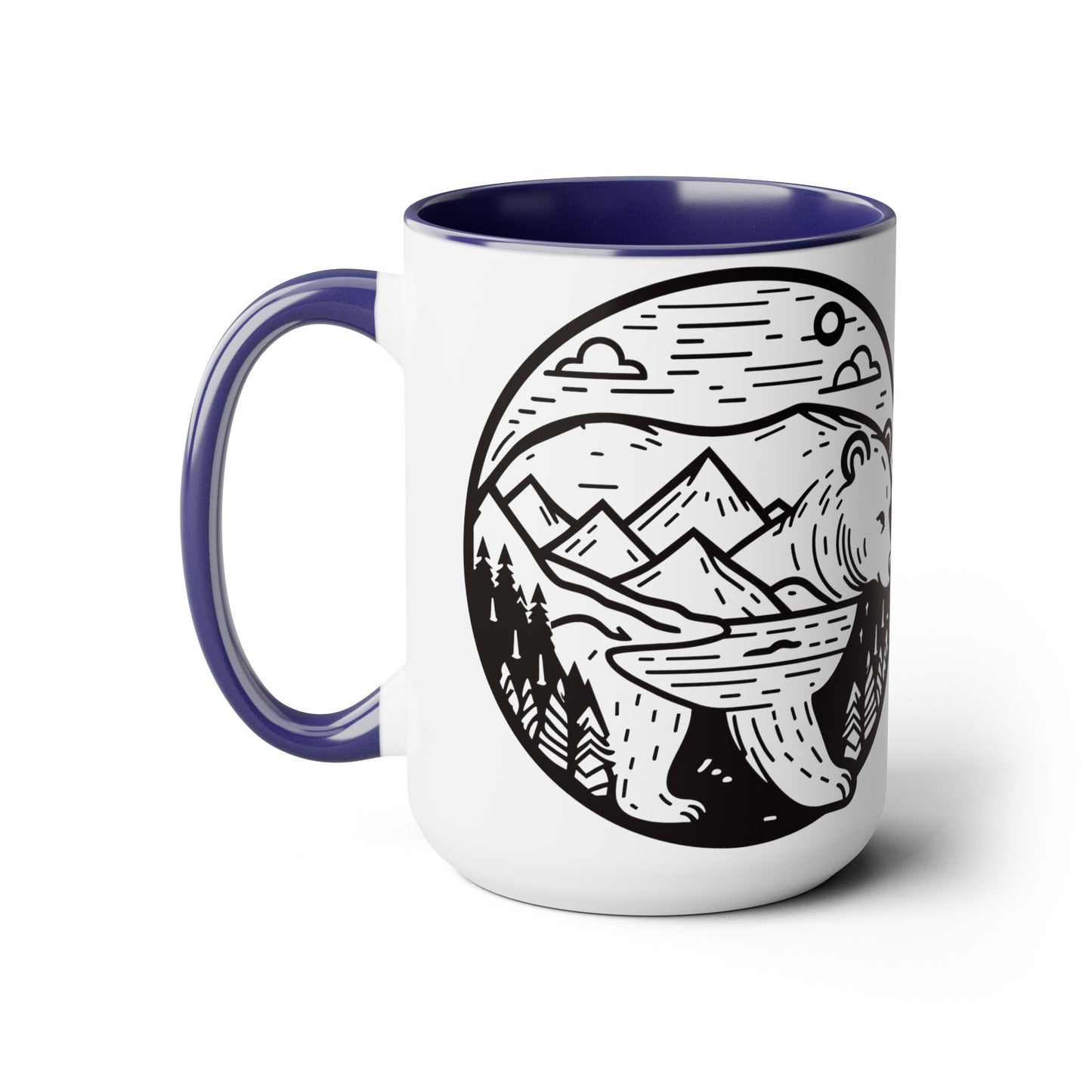 Bearscape Two-Tone Coffee Mugs, 15oz