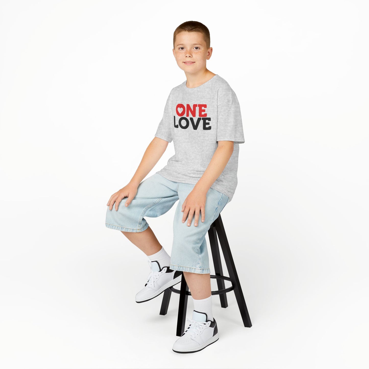 Kids 'One Love' Heavy Cotton Tee - Fun & Colorful Kids Shirt