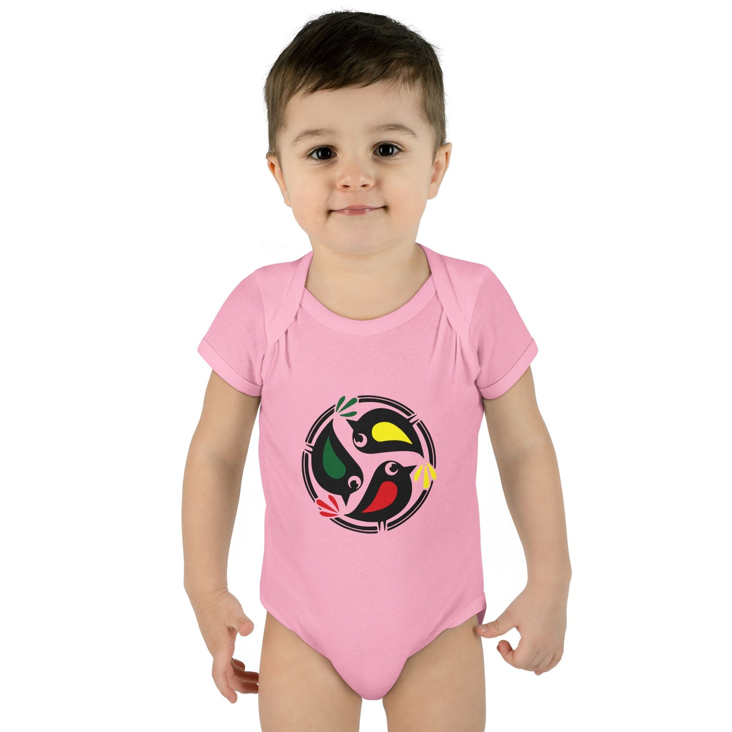Cute Baby Bodysuit with Colorful Bird Design - Perfect for Newborns and Infants