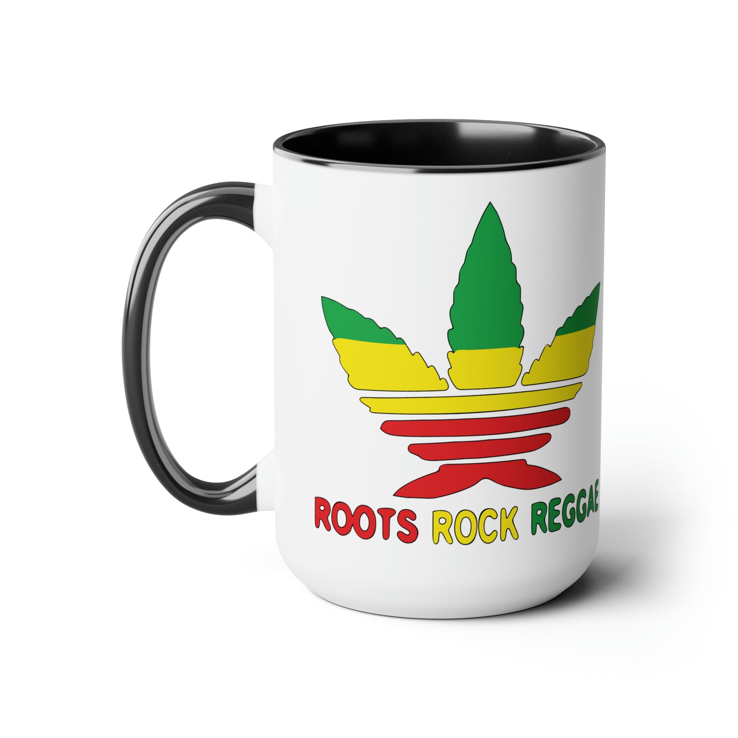 Roots Rock Reggae Two-Tone Coffee Mugs, 15oz