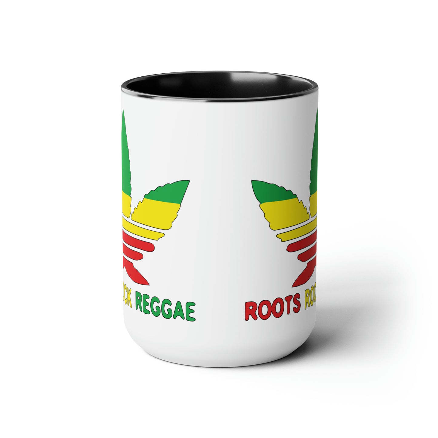 Roots Rock Reggae Two-Tone Coffee Mugs, 15oz