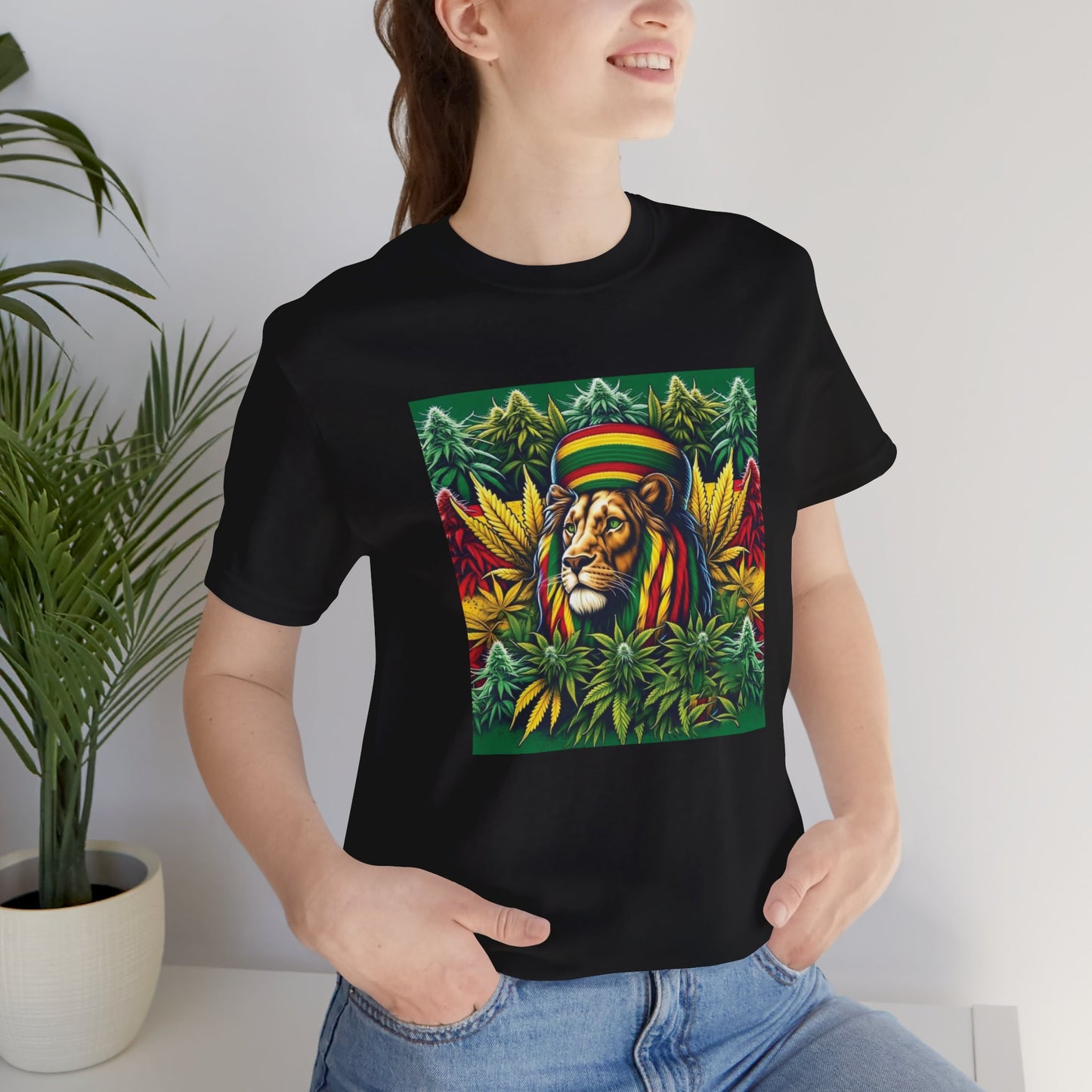 Rasta Lion Unisex Jersey Short Sleeve Tee