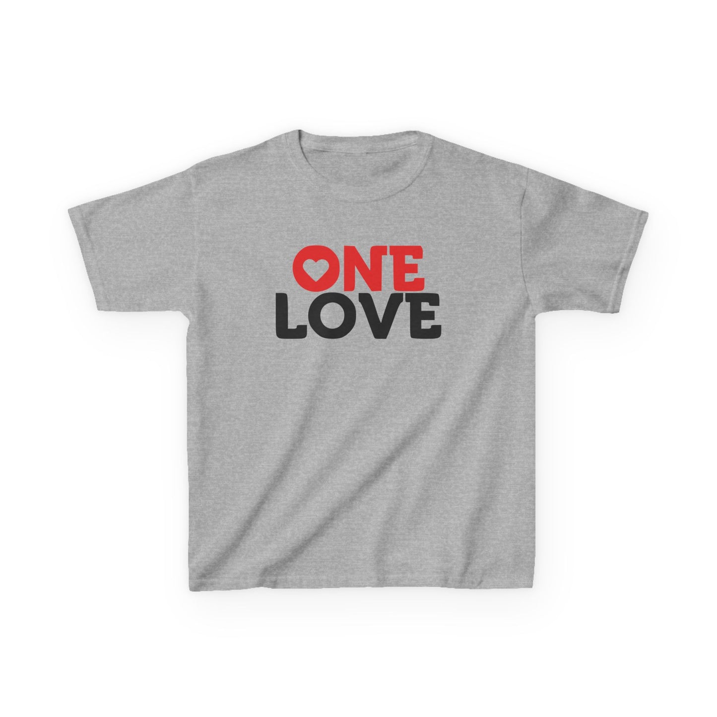 Kids 'One Love' Heavy Cotton Tee - Fun & Colorful Kids Shirt