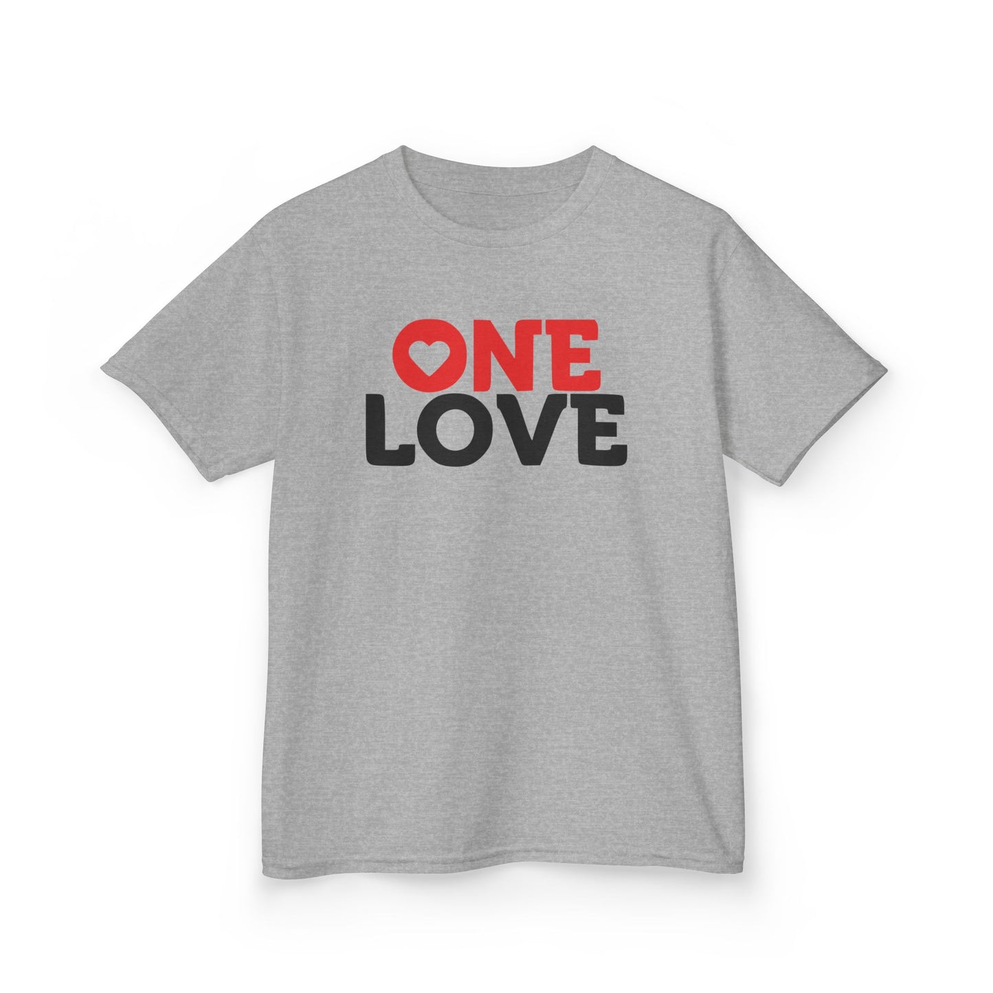 Kids 'One Love' Heavy Cotton Tee - Fun & Colorful Kids Shirt