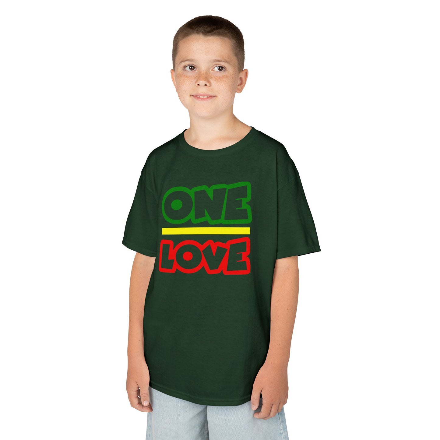 Kids 'One Love' Cotton Tee - Fun and Colorful Kidswear for All Occasions