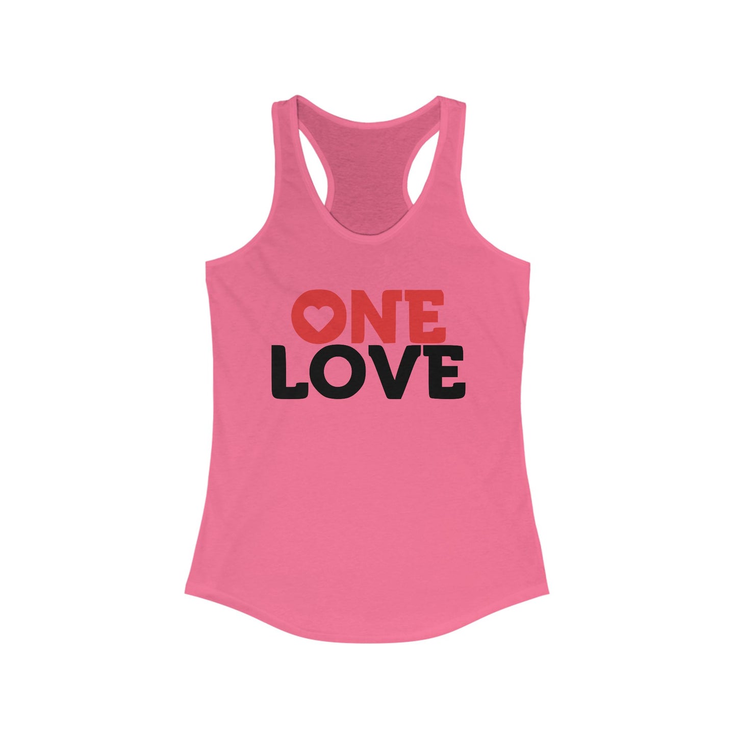 One Love Women's Racerback Tank - Inspirational Fitness Top