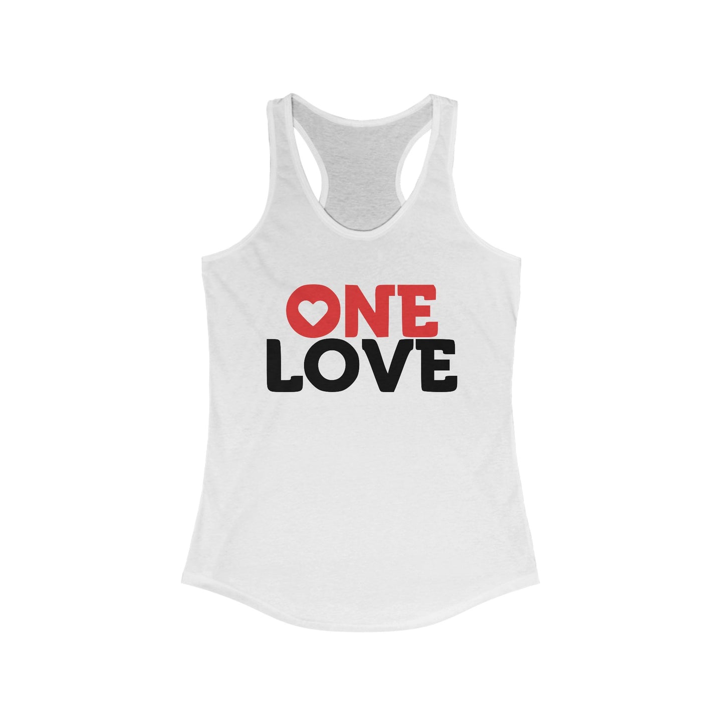 One Love Women's Racerback Tank - Inspirational Fitness Top