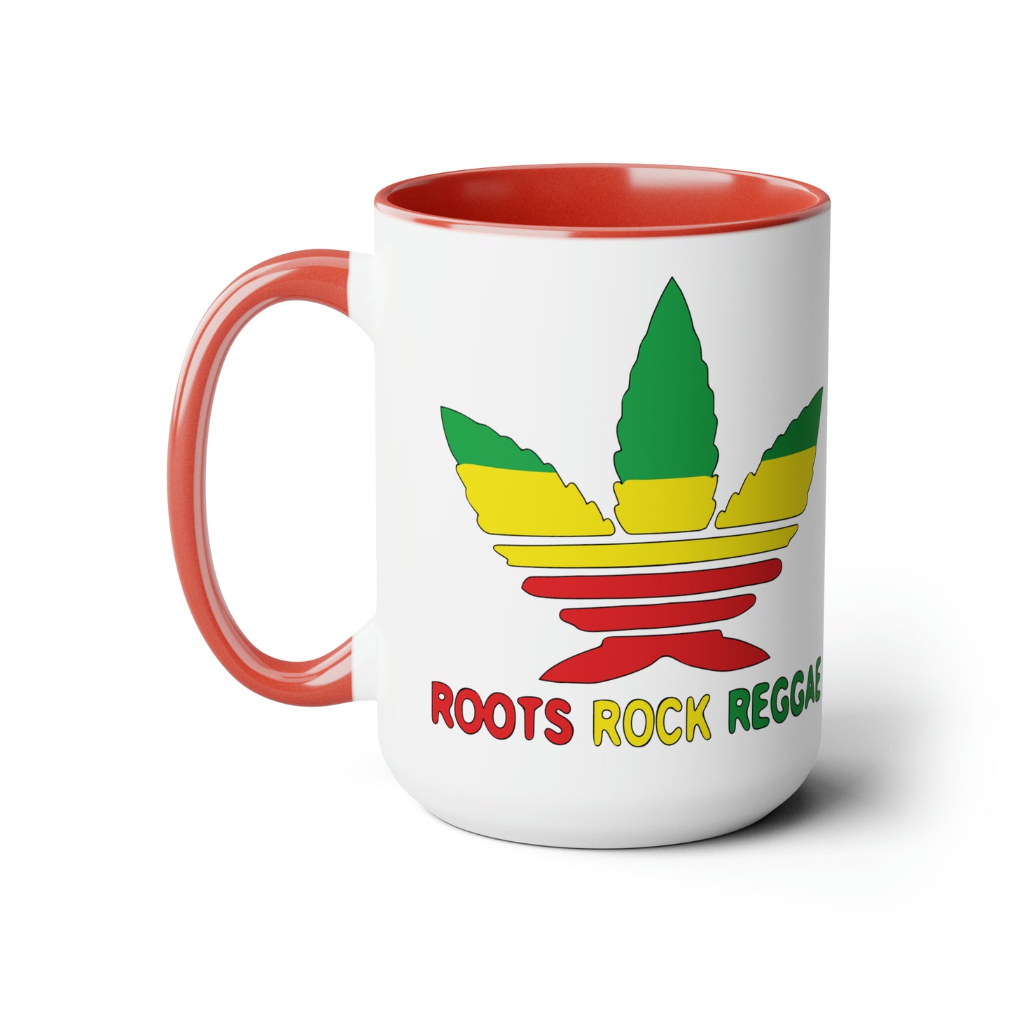 Roots Rock Reggae Two-Tone Coffee Mugs, 15oz