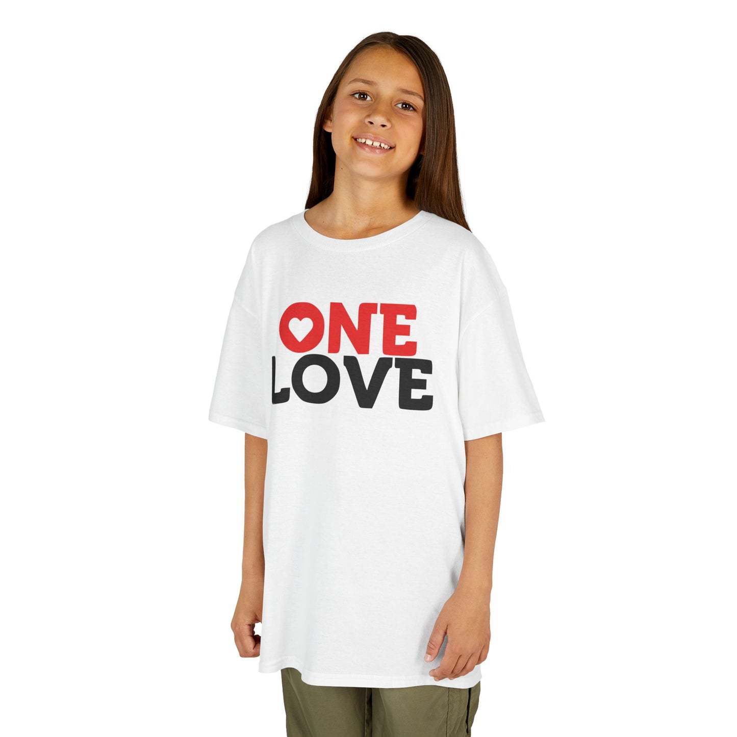 Kids 'One Love' Heavy Cotton Tee - Fun & Colorful Kids Shirt
