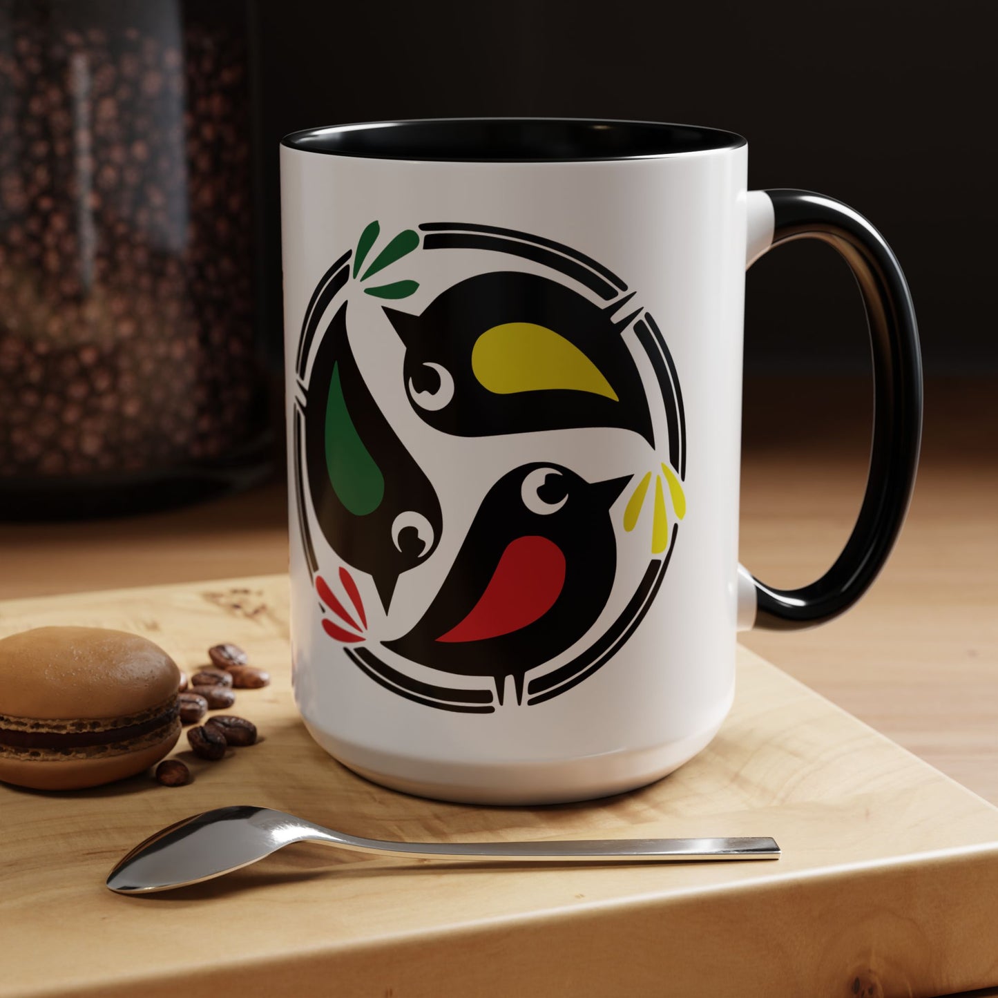 Irie Tribe Accent Coffee Mug - Colorful Bird Design