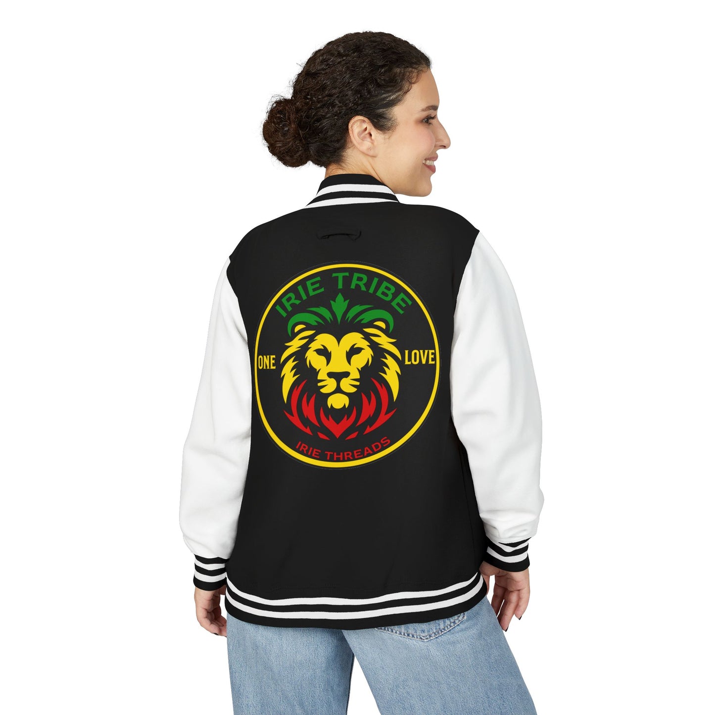 Unisex Heavyweight Letterman Jacket - Irie Tribe One Love Design