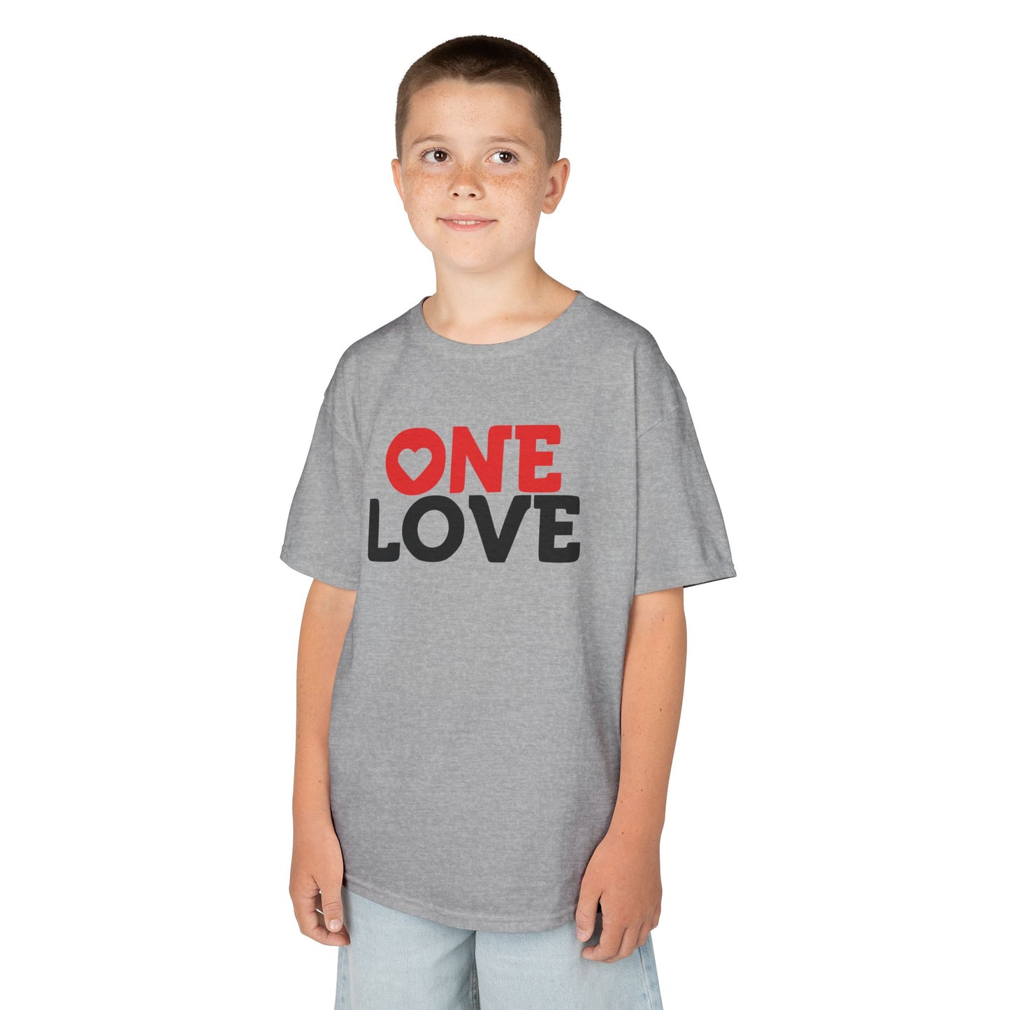 Kids 'One Love' Heavy Cotton Tee - Fun & Colorful Kids Shirt