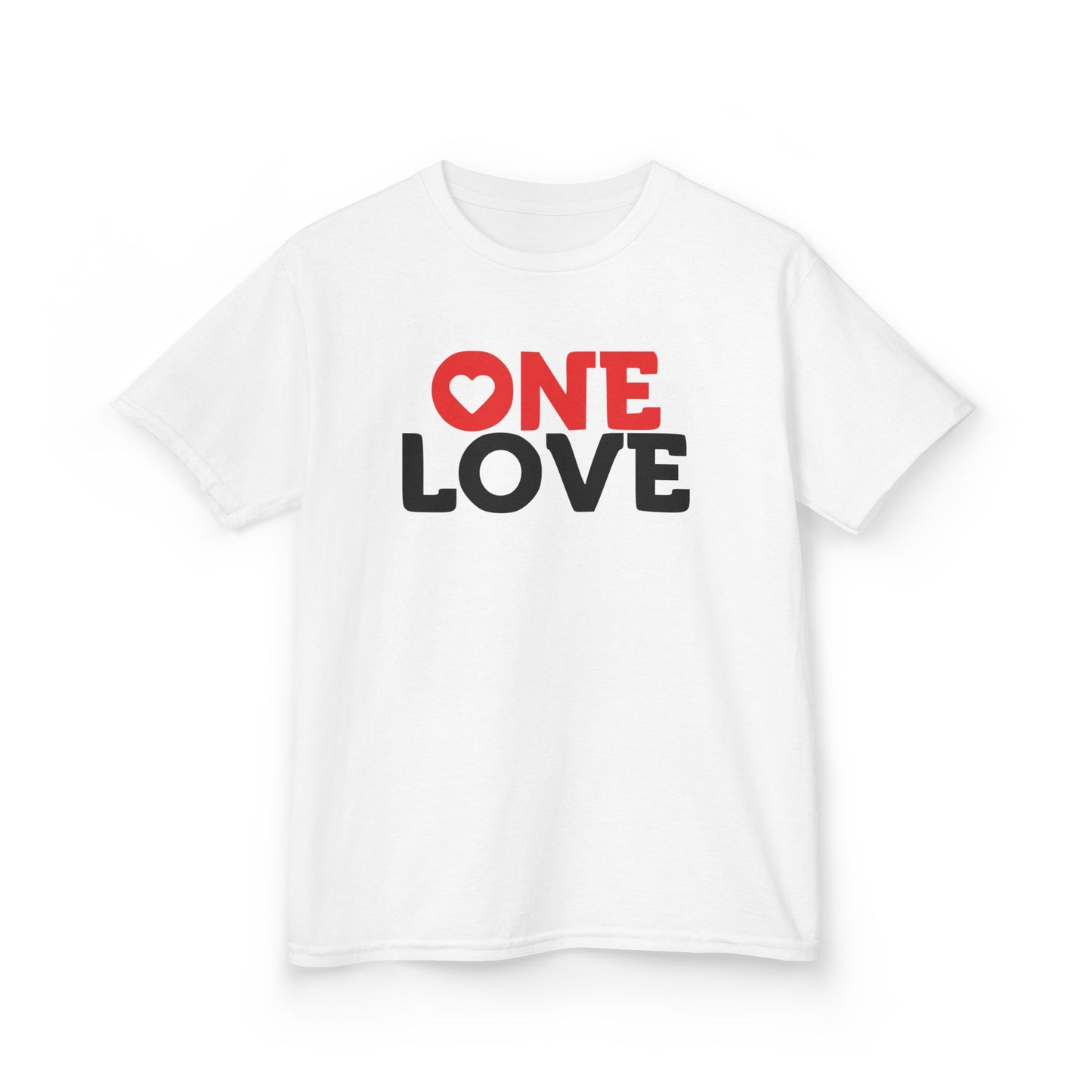 Kids 'One Love' Heavy Cotton Tee - Fun & Colorful Kids Shirt