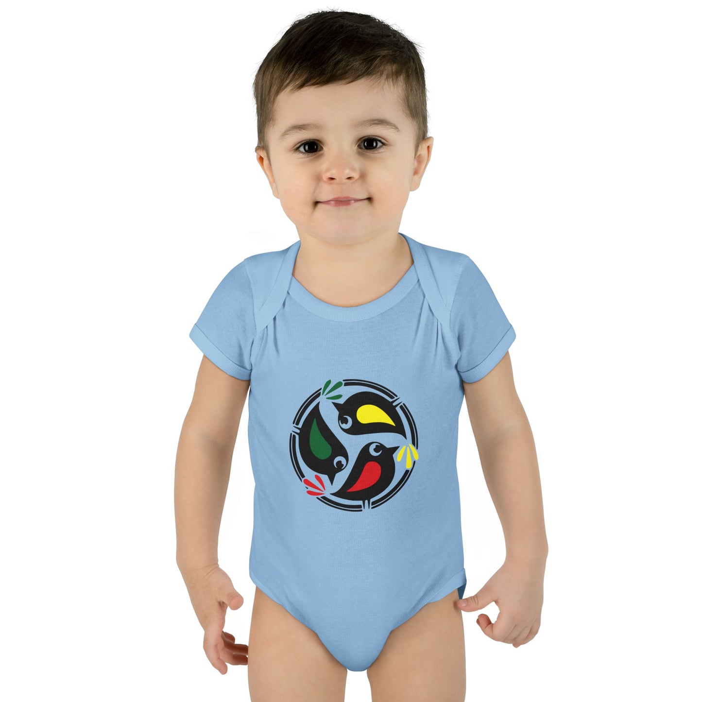 Cute Baby Bodysuit with Colorful Bird Design - Perfect for Newborns and Infants