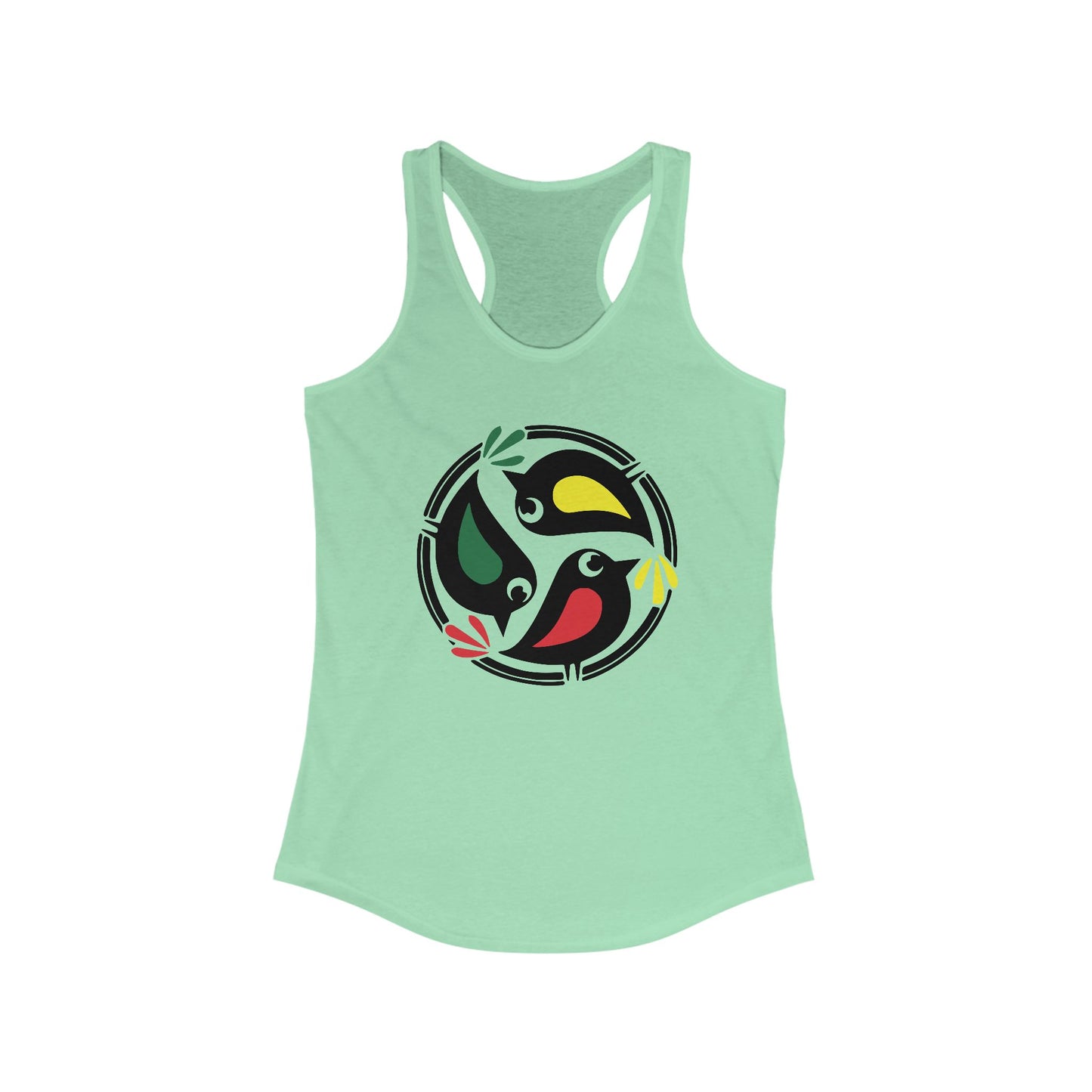 One Love Tropical Birds Women's Racerback Tank Top