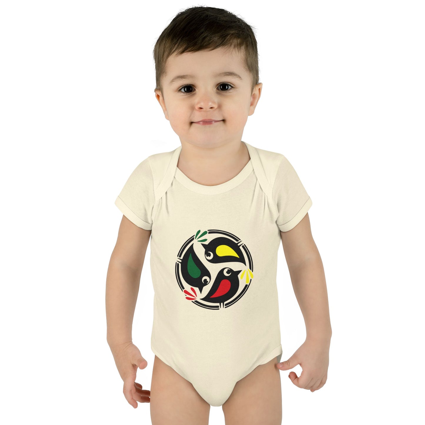 Cute Baby Bodysuit with Colorful Bird Design - Perfect for Newborns and Infants