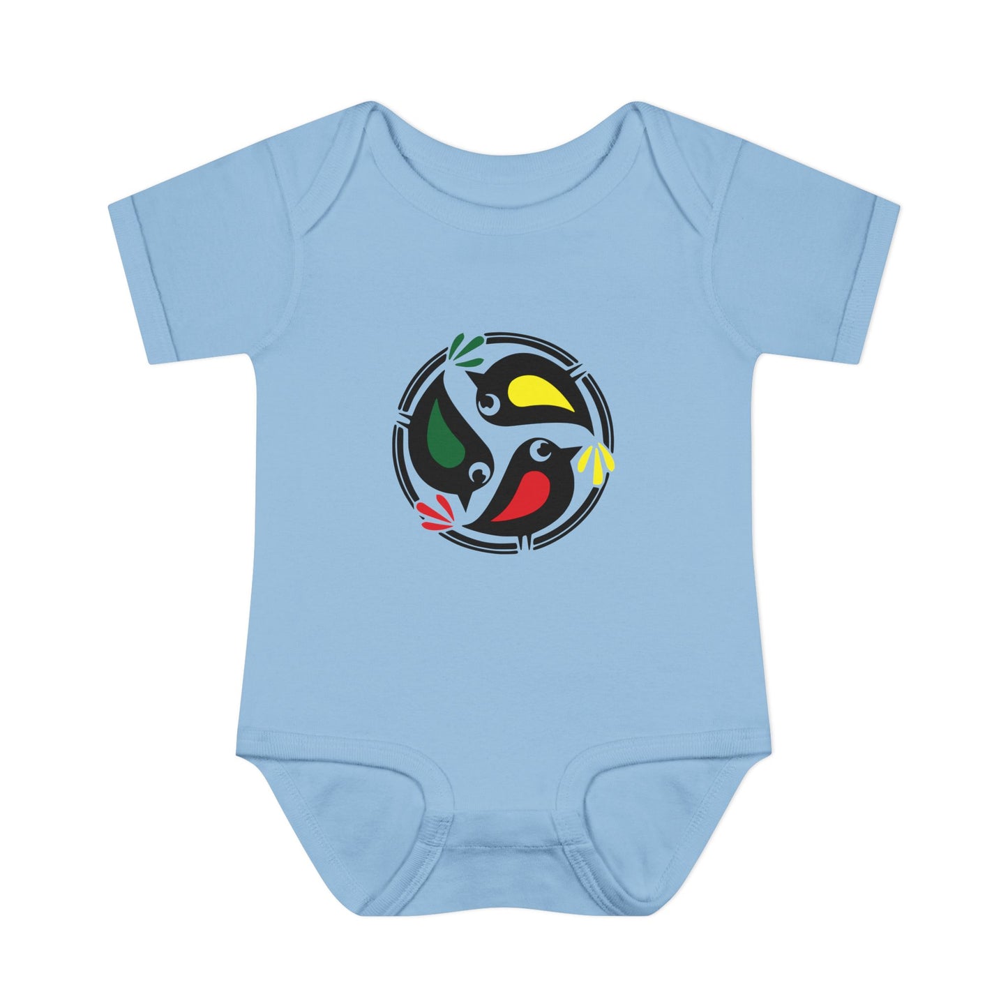 Cute Baby Bodysuit with Colorful Bird Design - Perfect for Newborns and Infants
