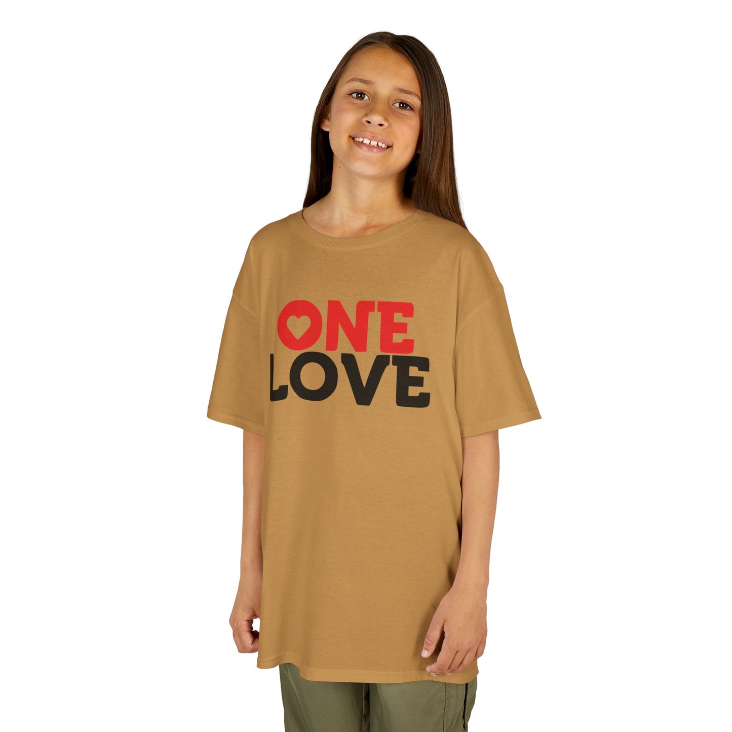 Kids 'One Love' Heavy Cotton Tee - Fun & Colorful Kids Shirt