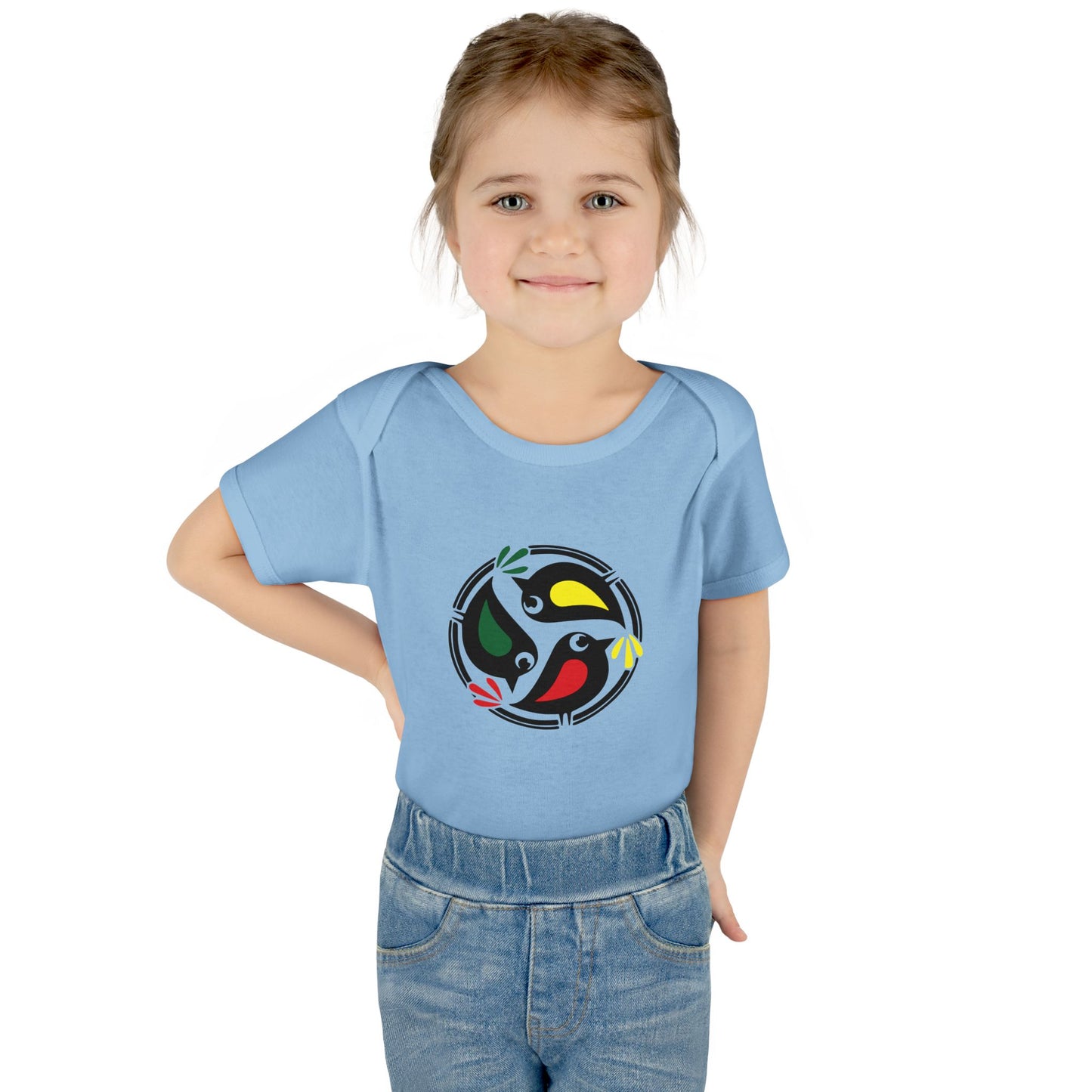 Cute Baby Bodysuit with Colorful Bird Design - Perfect for Newborns and Infants