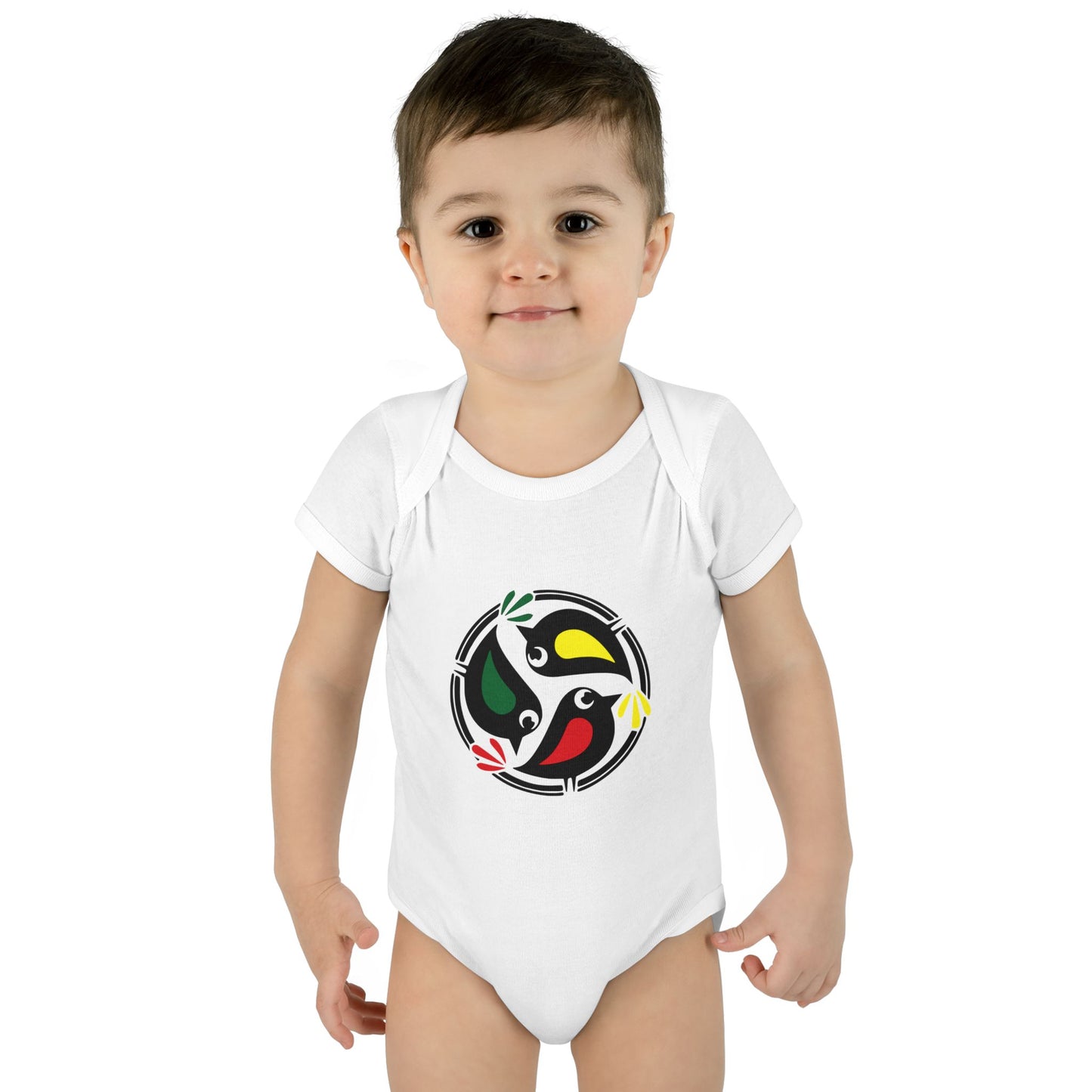 Cute Baby Bodysuit with Colorful Bird Design - Perfect for Newborns and Infants