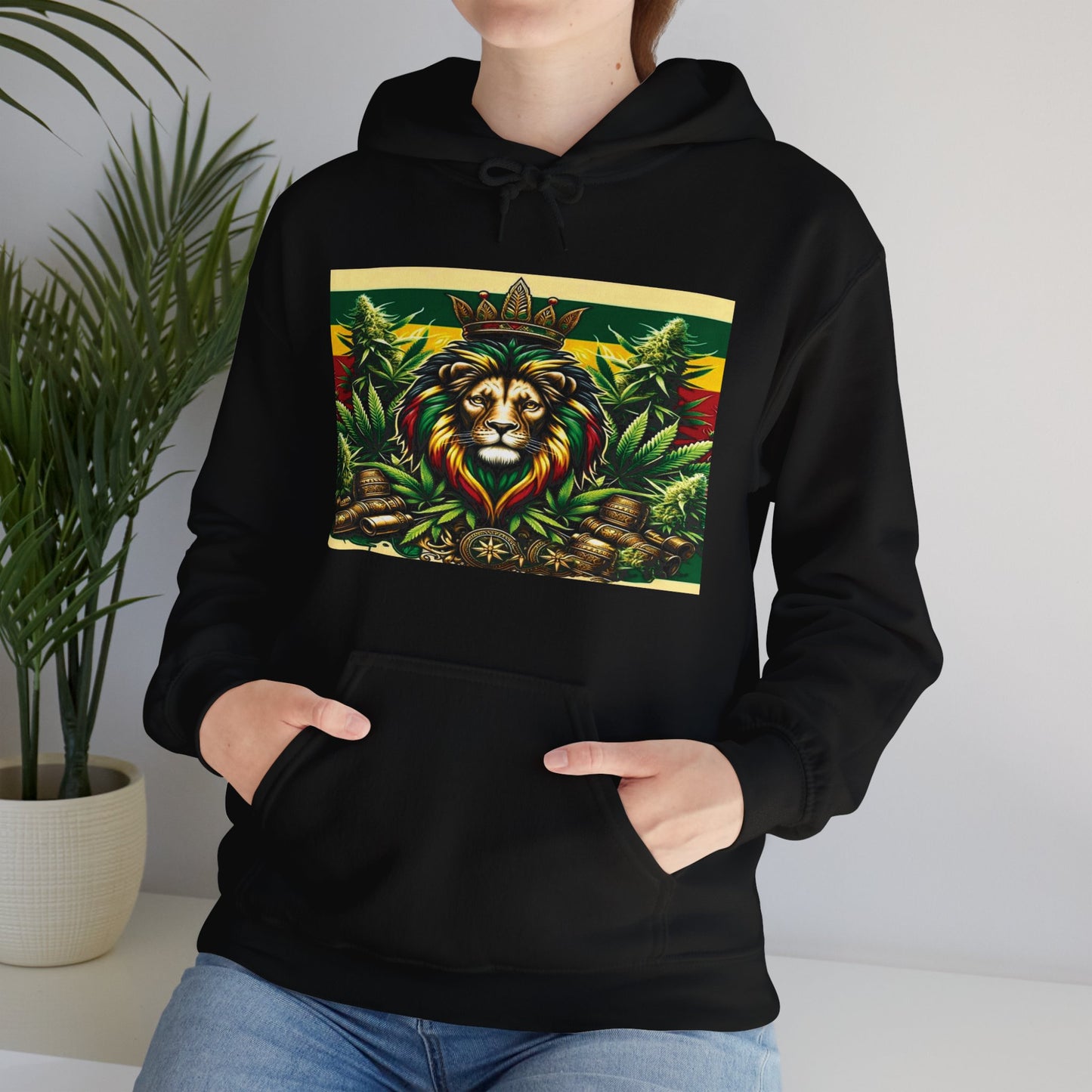Crowned Lion by Irie Threads Unisex Heavy Hooded Sweatshirt