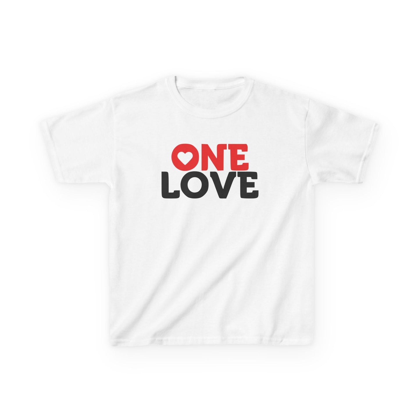 Kids 'One Love' Heavy Cotton Tee - Fun & Colorful Kids Shirt