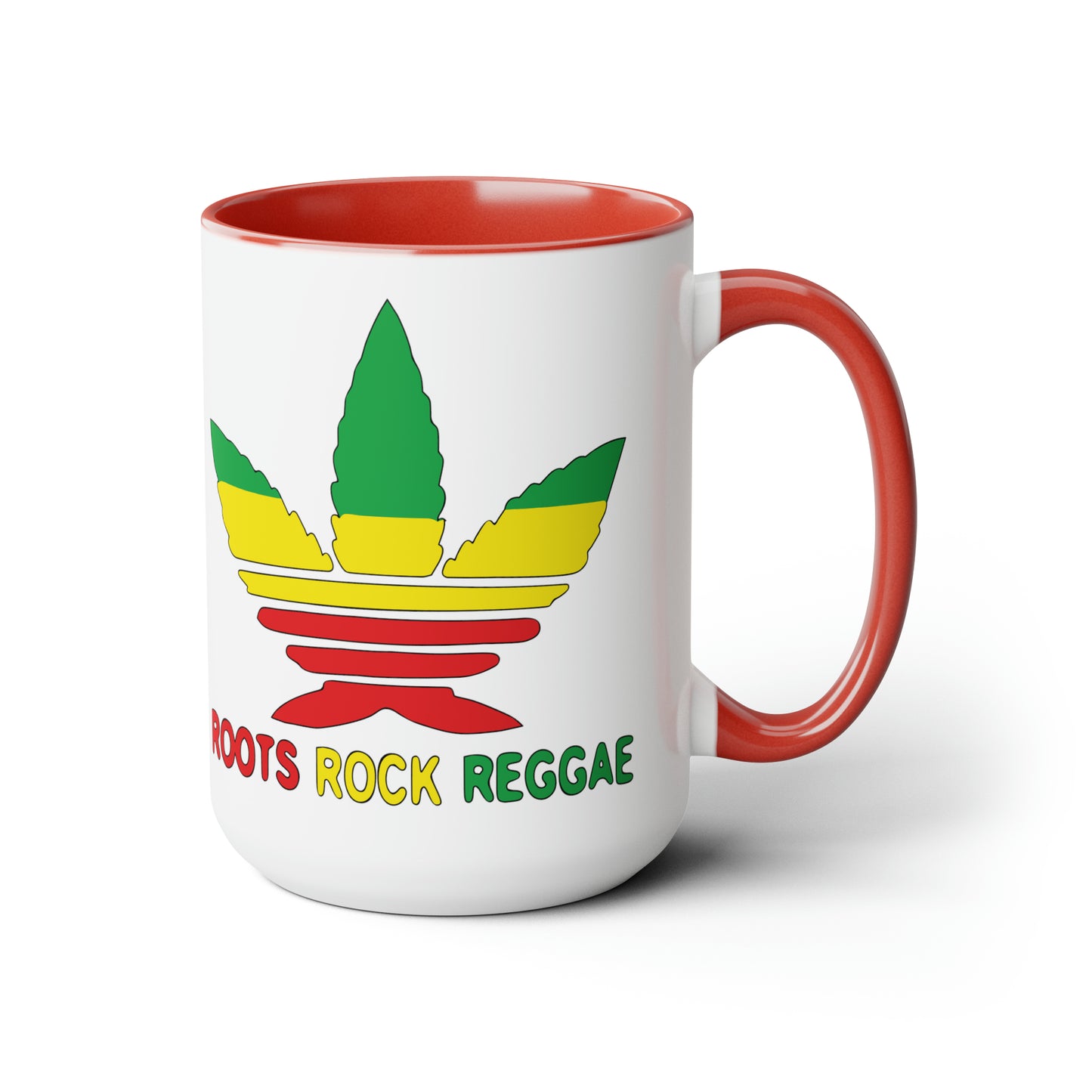 Roots Rock Reggae Two-Tone Coffee Mugs, 15oz