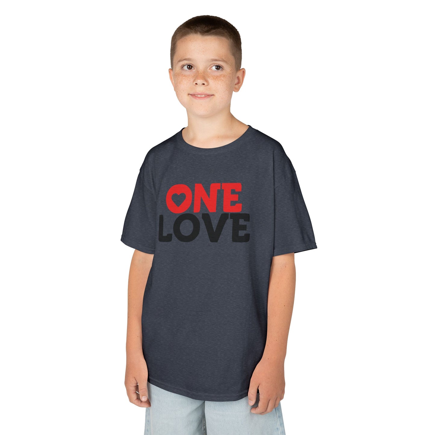 Kids 'One Love' Heavy Cotton Tee - Fun & Colorful Kids Shirt