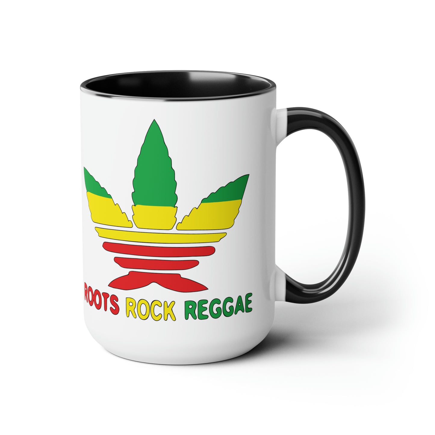 Roots Rock Reggae Two-Tone Coffee Mugs, 15oz
