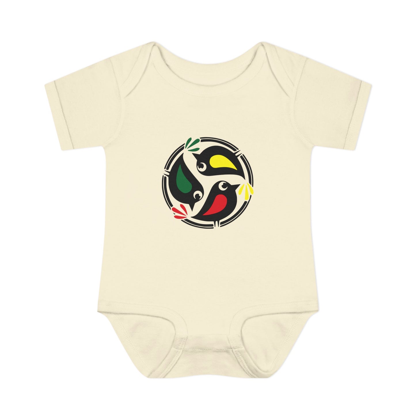 Cute Baby Bodysuit with Colorful Bird Design - Perfect for Newborns and Infants