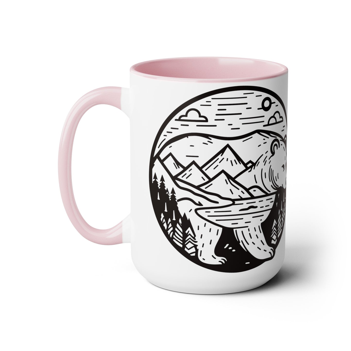 Bearscape Two-Tone Coffee Mugs, 15oz