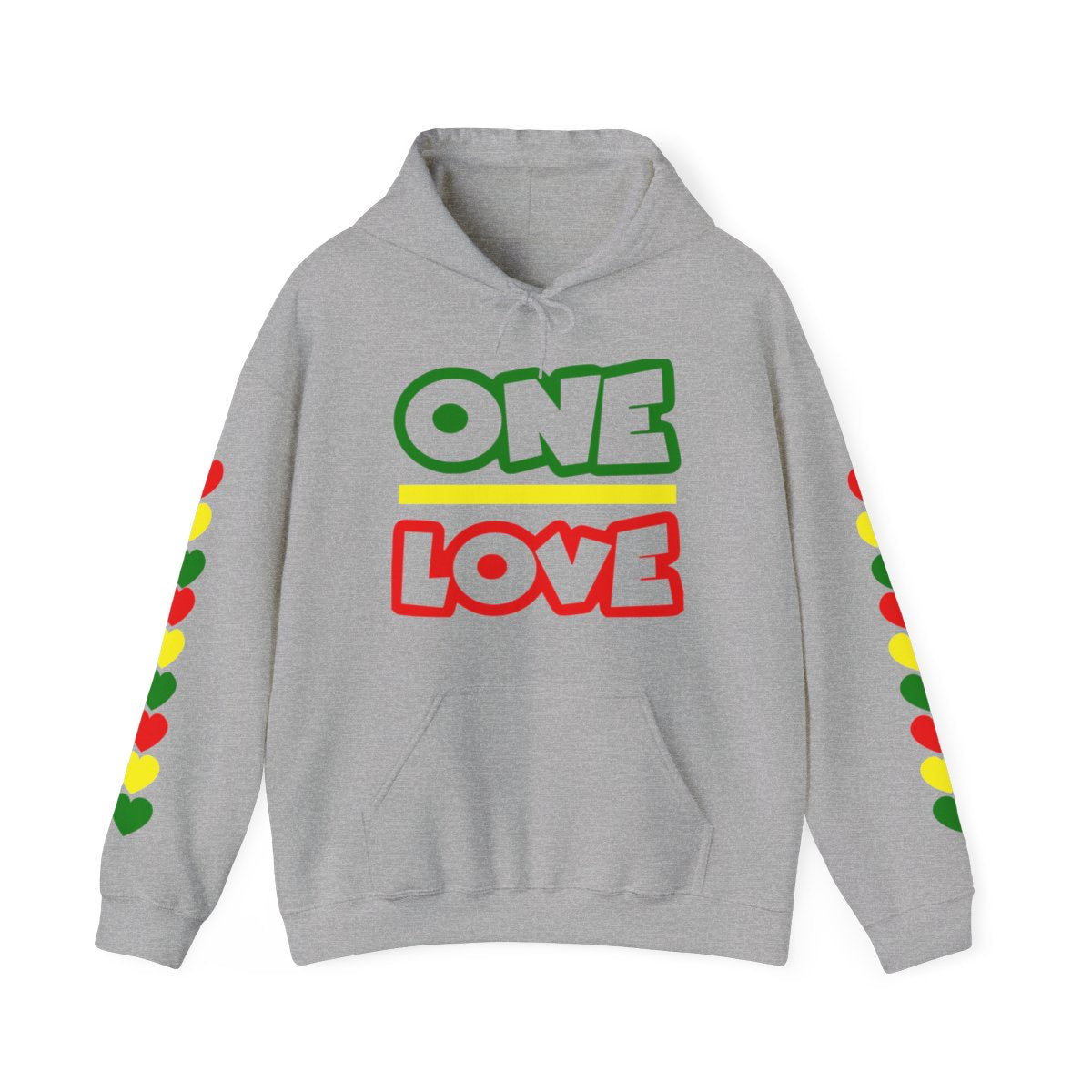 One Love Reggae Hearts Unisex Heavy Blend Hoodie