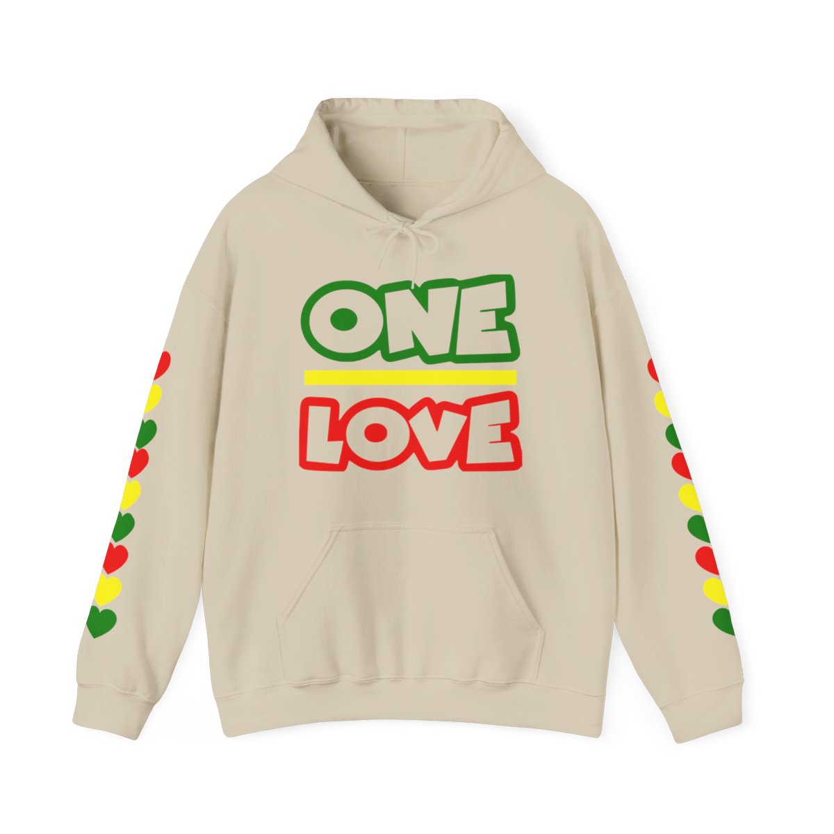 One Love Reggae Hearts Unisex Heavy Blend Hoodie