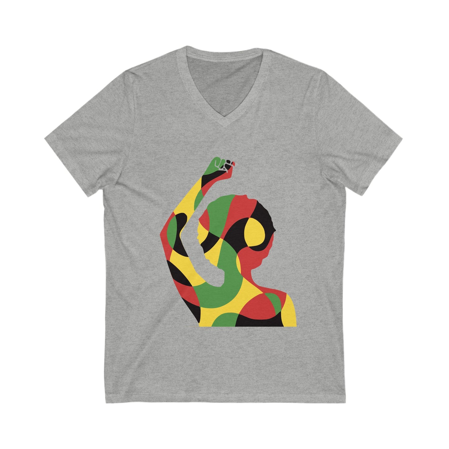 Empowerment V-Neck Tee - Unisex Jersey Tee with Bold Colorful Design