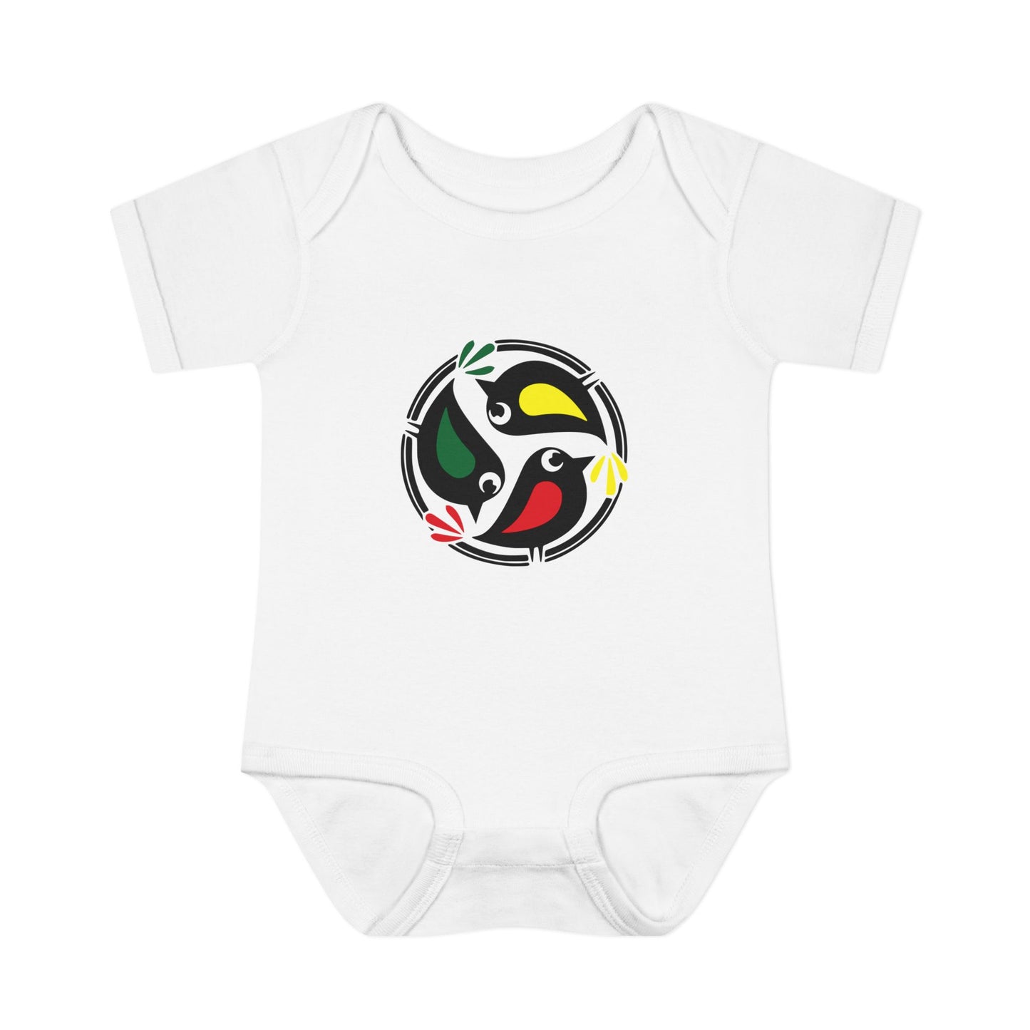 Cute Baby Bodysuit with Colorful Bird Design - Perfect for Newborns and Infants