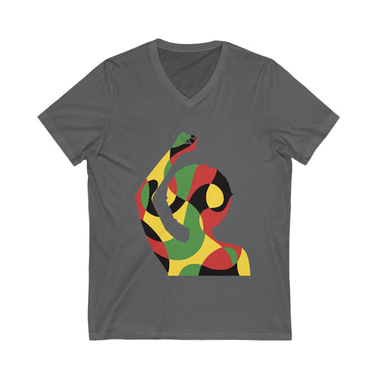 Empowerment V-Neck Tee - Unisex Jersey Tee with Bold Colorful Design