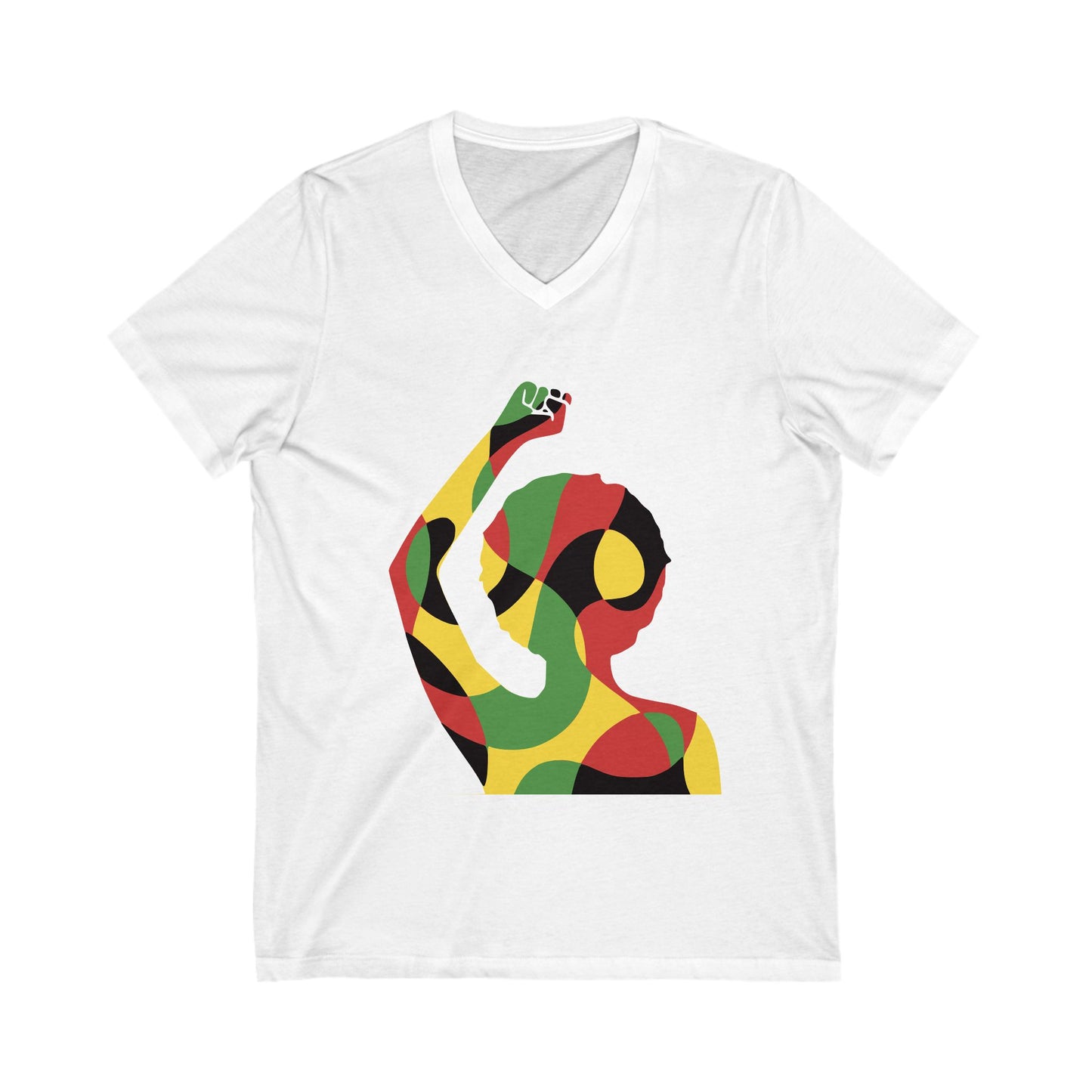 Empowerment V-Neck Tee - Unisex Jersey Tee with Bold Colorful Design