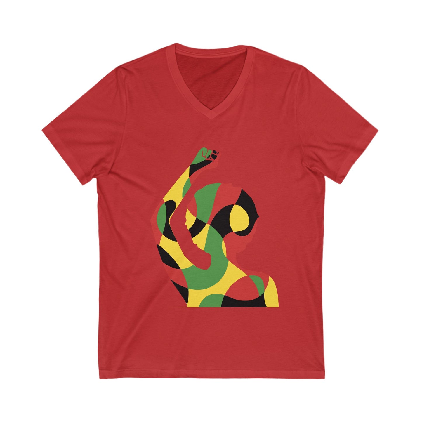 Empowerment V-Neck Tee - Unisex Jersey Tee with Bold Colorful Design