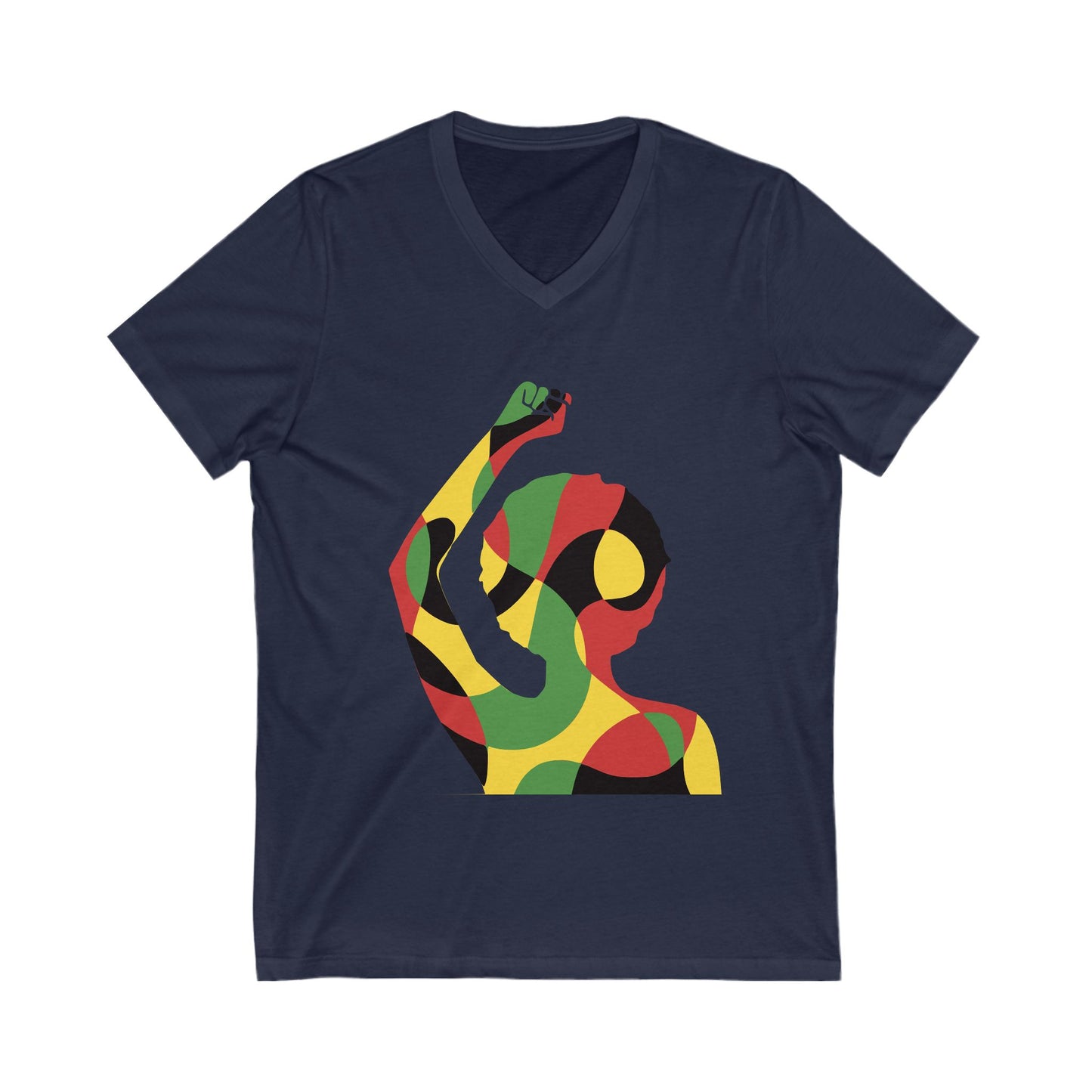 Empowerment V-Neck Tee - Unisex Jersey Tee with Bold Colorful Design