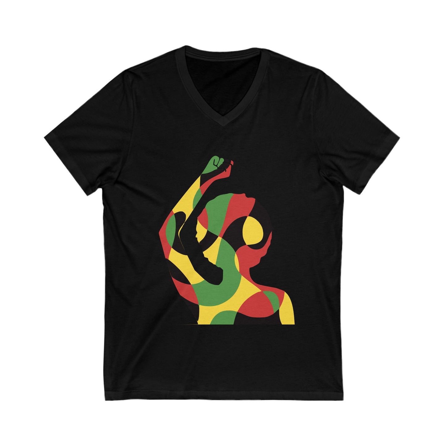 Empowerment V-Neck Tee - Unisex Jersey Tee with Bold Colorful Design
