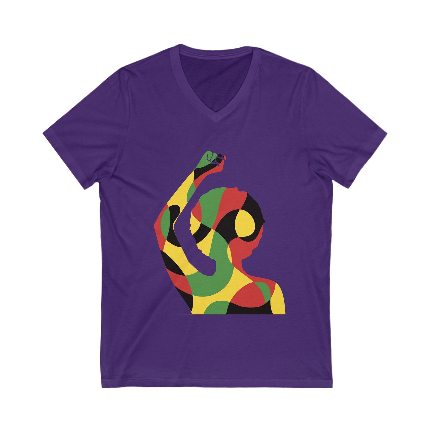 Empowerment V-Neck Tee - Unisex Jersey Tee with Bold Colorful Design
