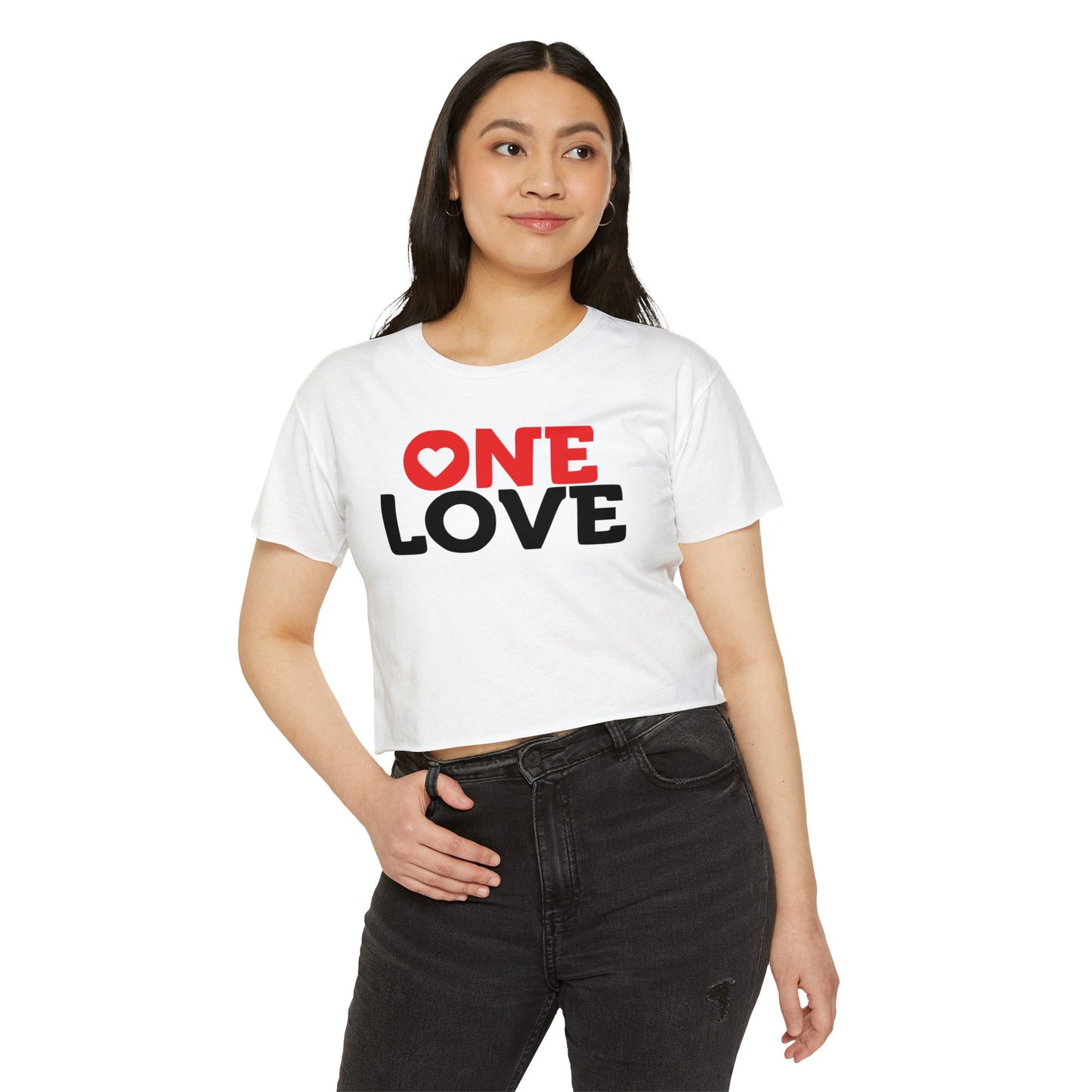 One Love Women's Festival Crop Top - Casual Summer Tee