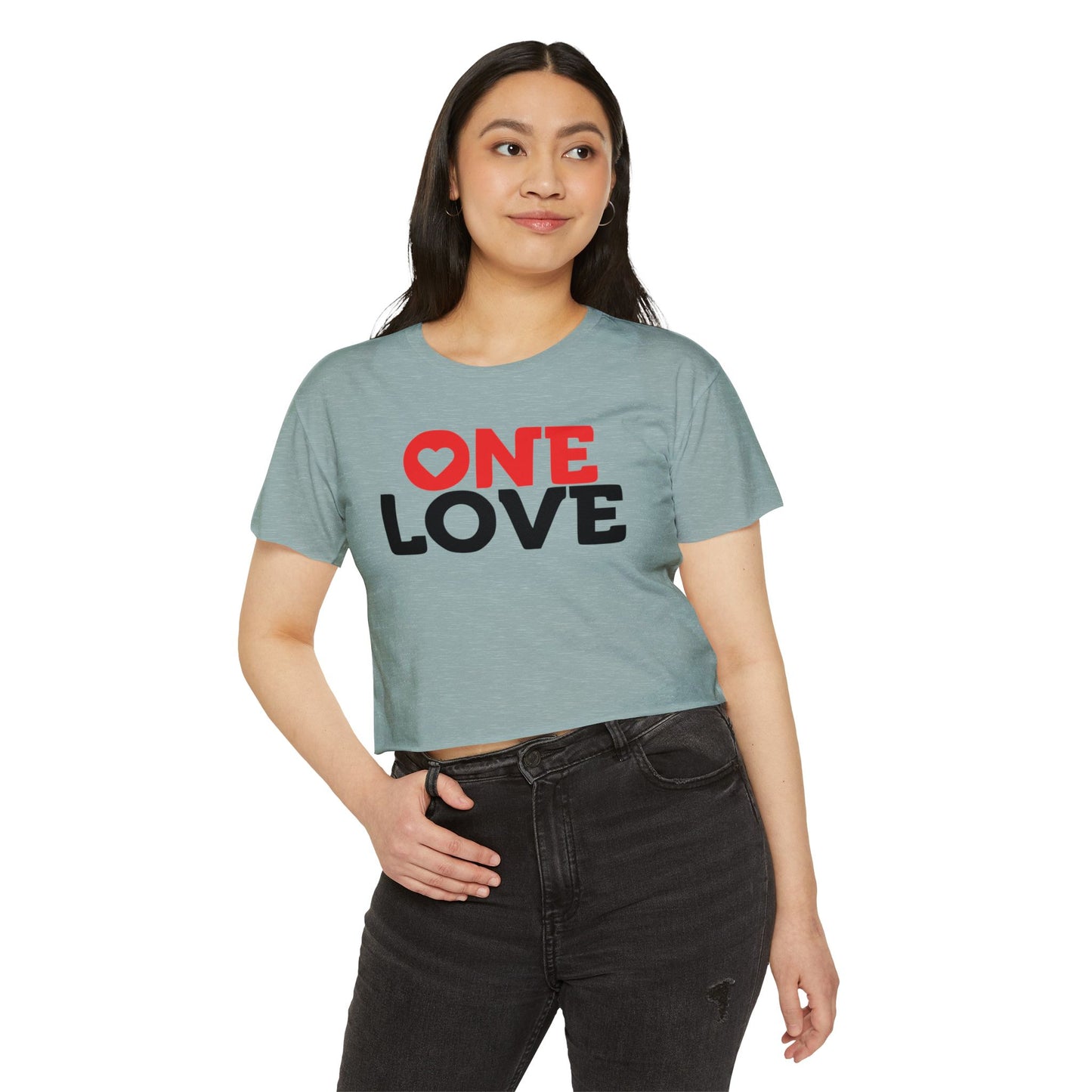 One Love Women's Festival Crop Top - Casual Summer Tee