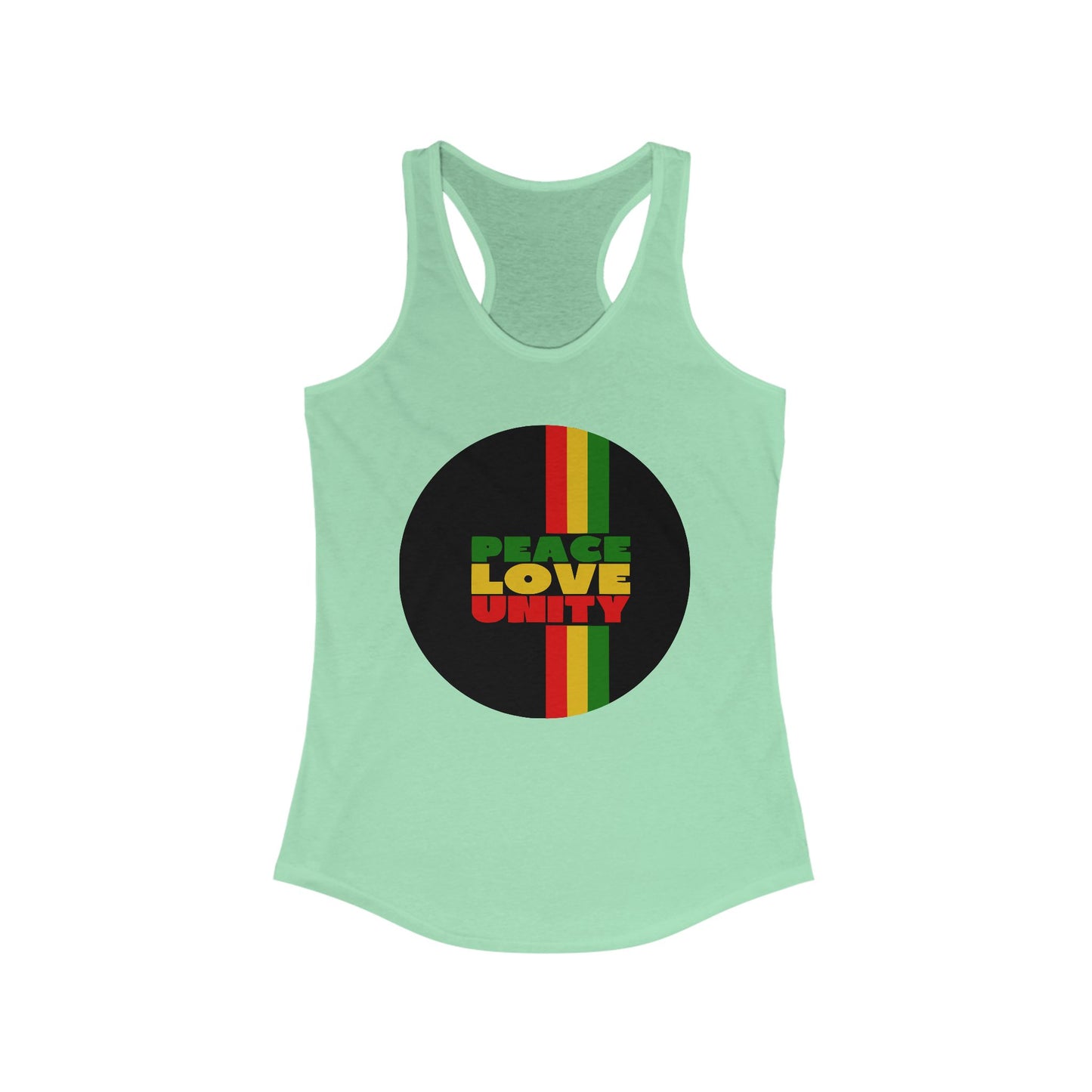 Women's Racerback Tank - 'Peace Love Unity' Design