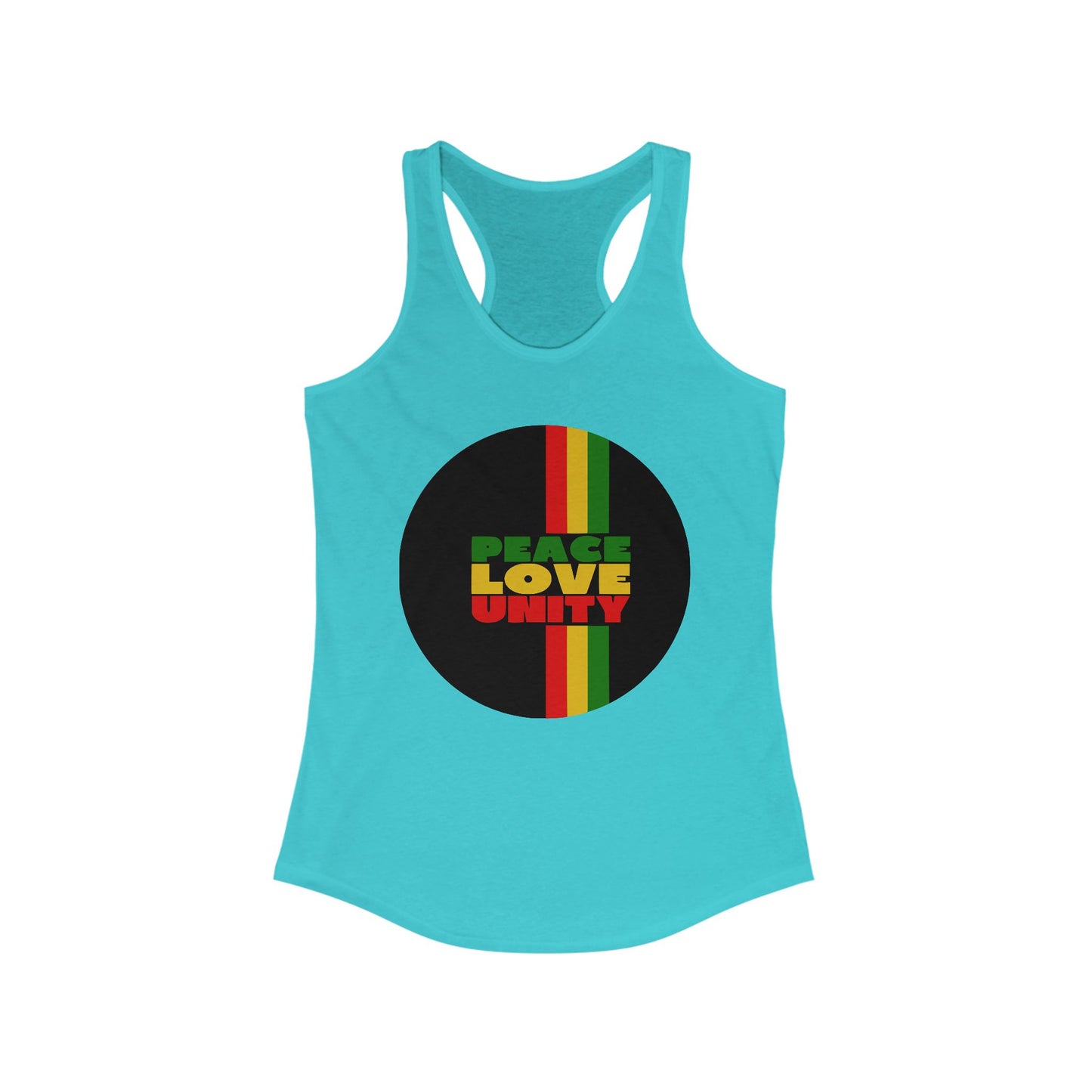 Women's Racerback Tank - 'Peace Love Unity' Design