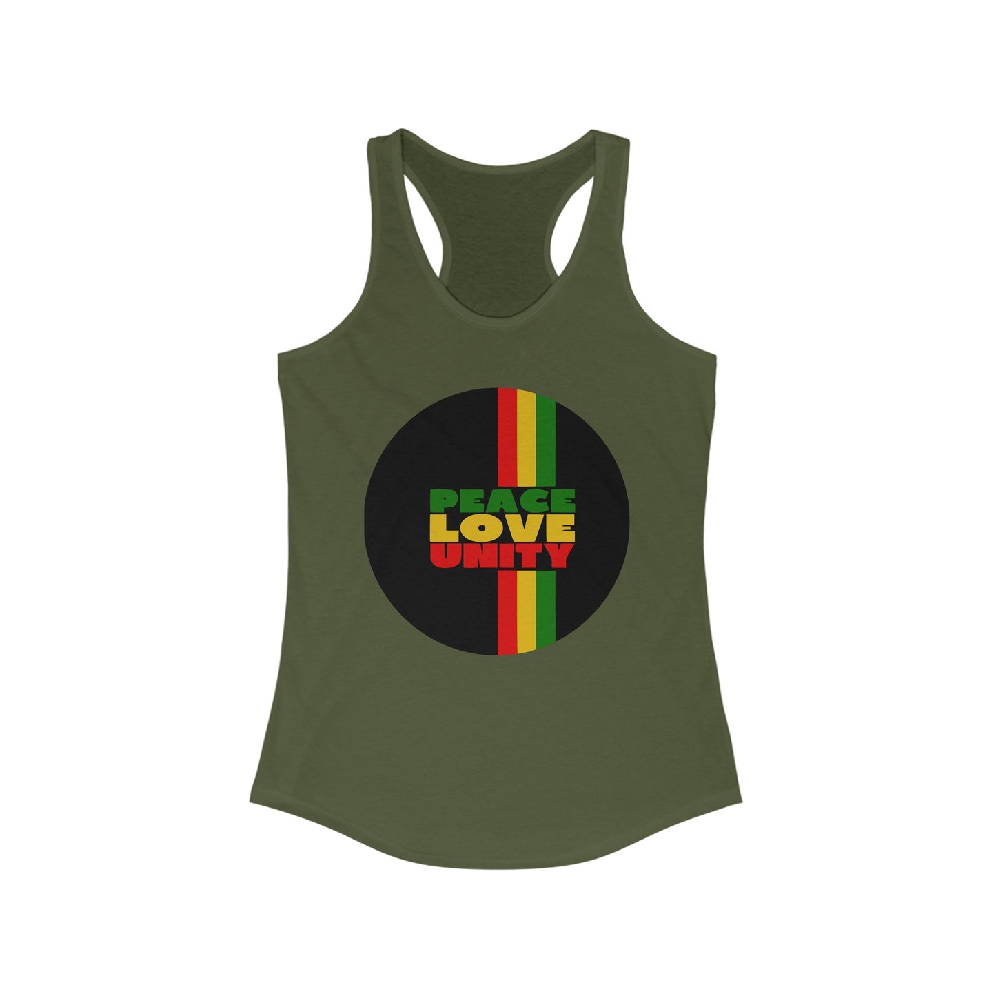 Women's Racerback Tank - 'Peace Love Unity' Design