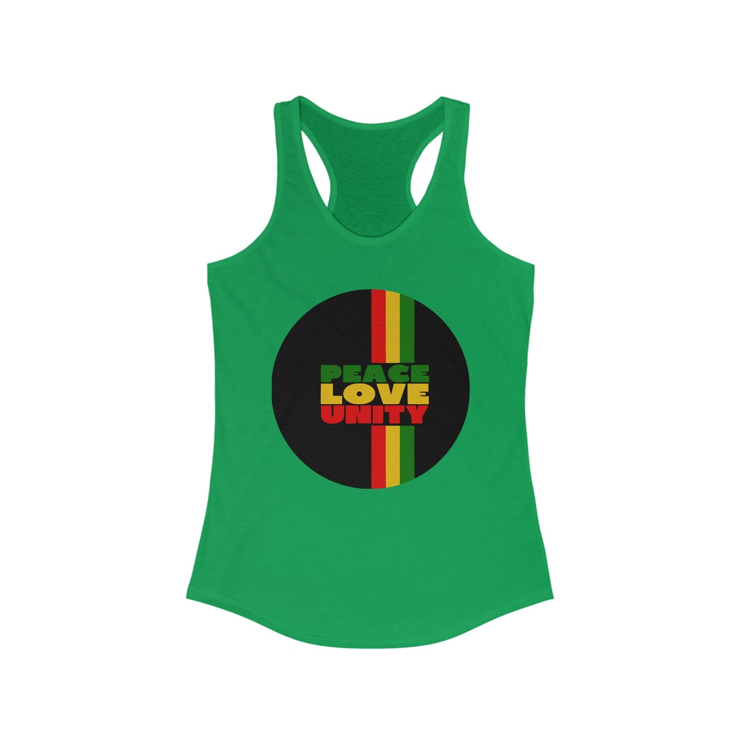 Women's Racerback Tank - 'Peace Love Unity' Design
