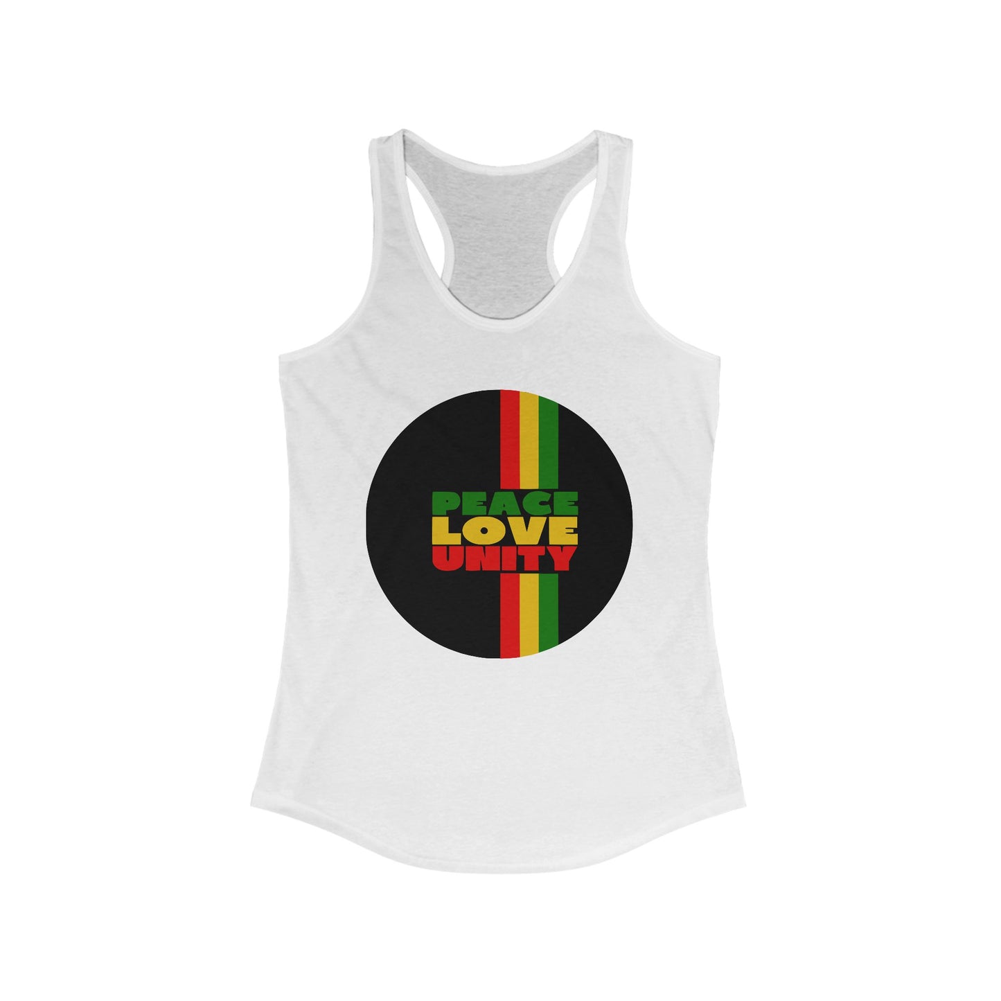Women's Racerback Tank - 'Peace Love Unity' Design