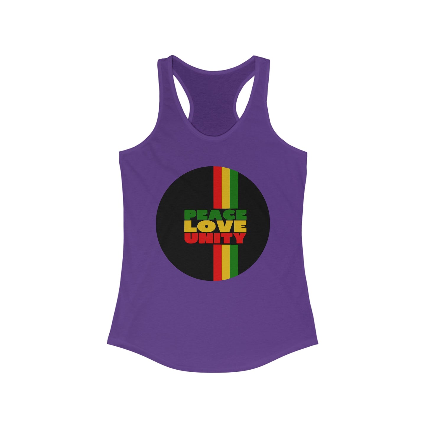Women's Racerback Tank - 'Peace Love Unity' Design