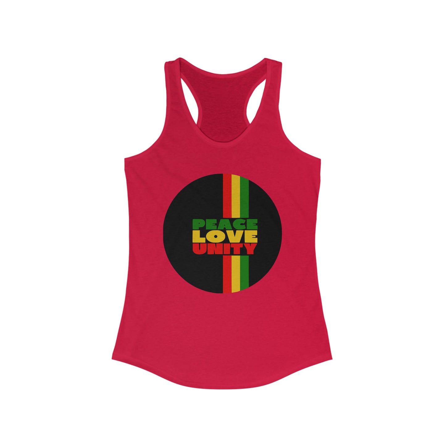 Women's Racerback Tank - 'Peace Love Unity' Design